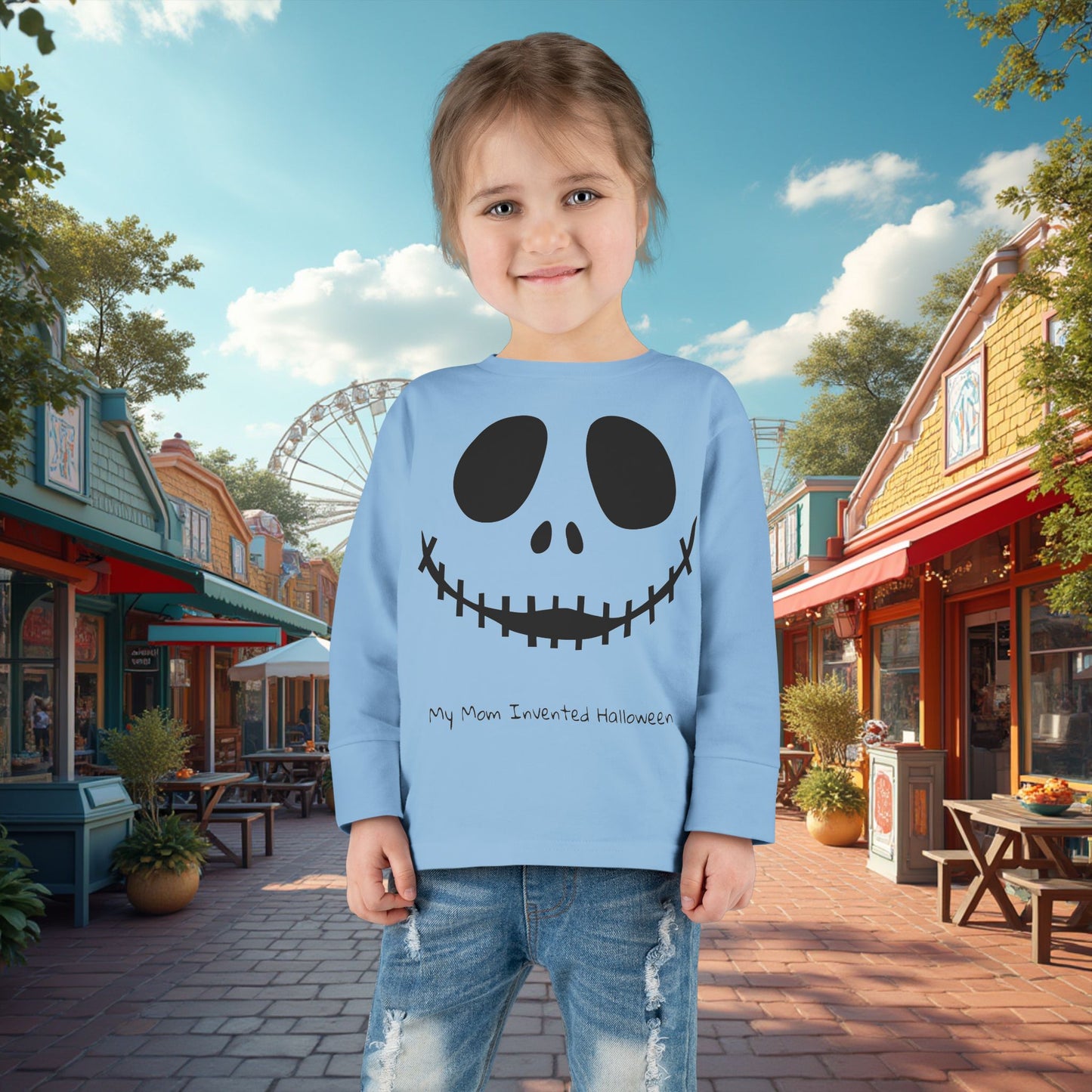 My Mom Invented Halloween Long Sleeve Shirt For Toddler's