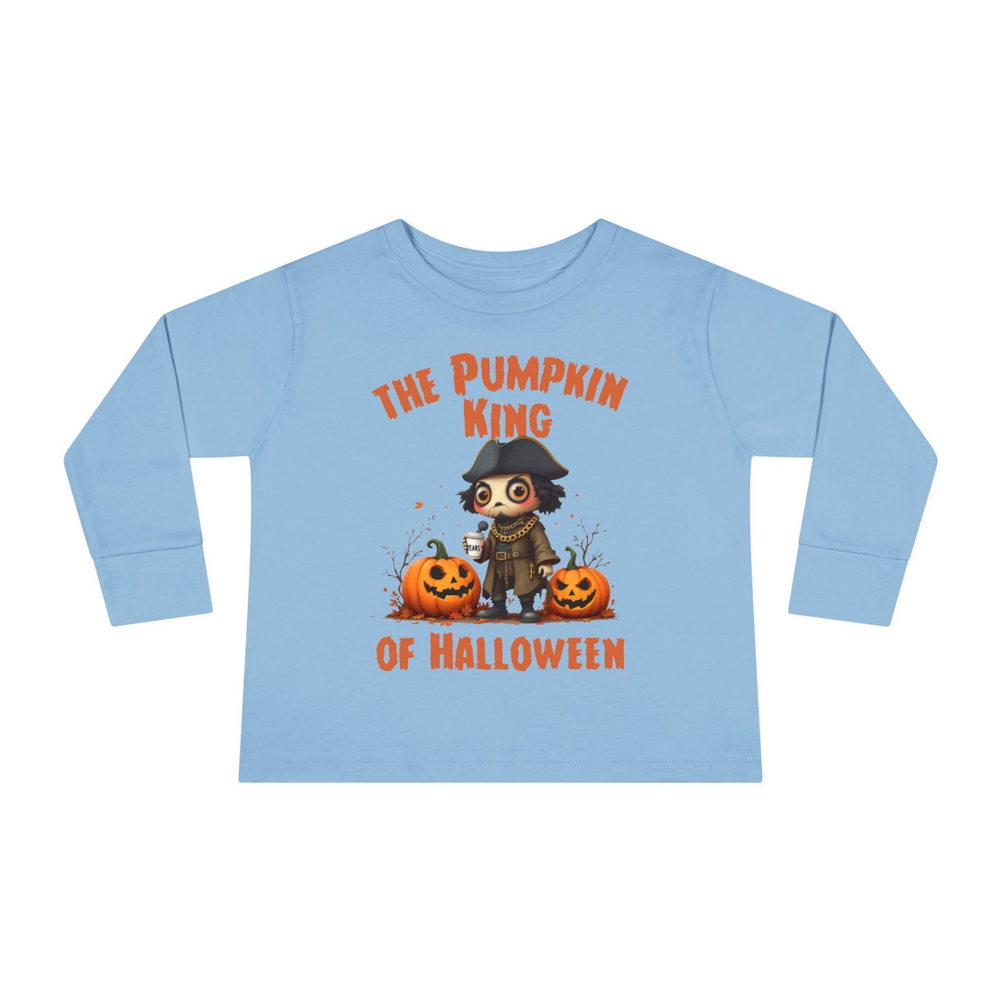 Toddler's Halloween Long Sleeve T-shirt "The Pumpkin King Of Halloween"