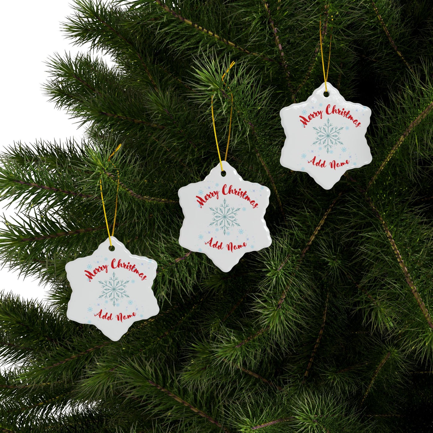 Personalized Family Christmas Ornaments - Ceramic, 2-Side Print, (1pc, 3pcs, 5pcs, 10pcs)