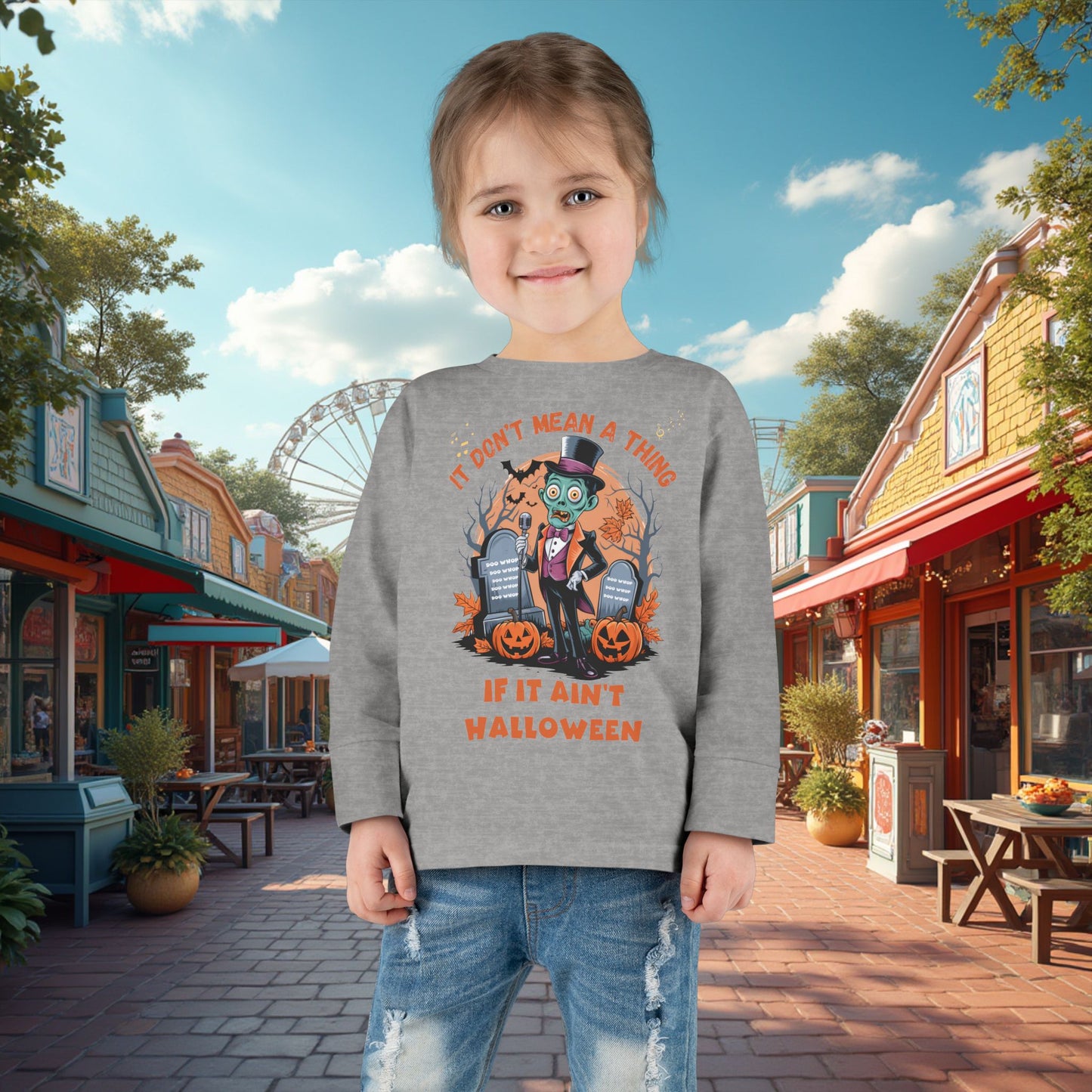 Toddler's Halloween Long Sleeve T-shirt "It Don't Mean A Thing If It Ain't Halloween"