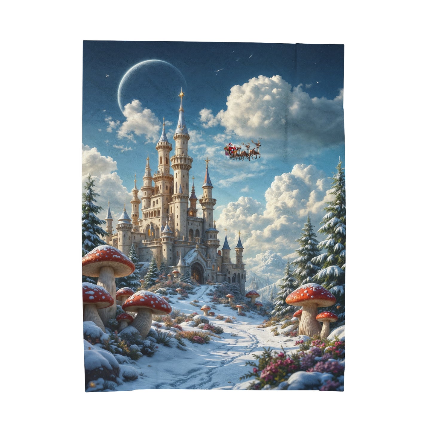 Christmas Castle Movie Night Blanket - Plush Velveteen