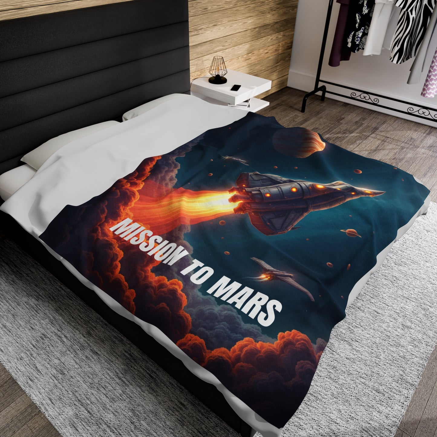 Mission To Mars Velveteen Plush Blanket