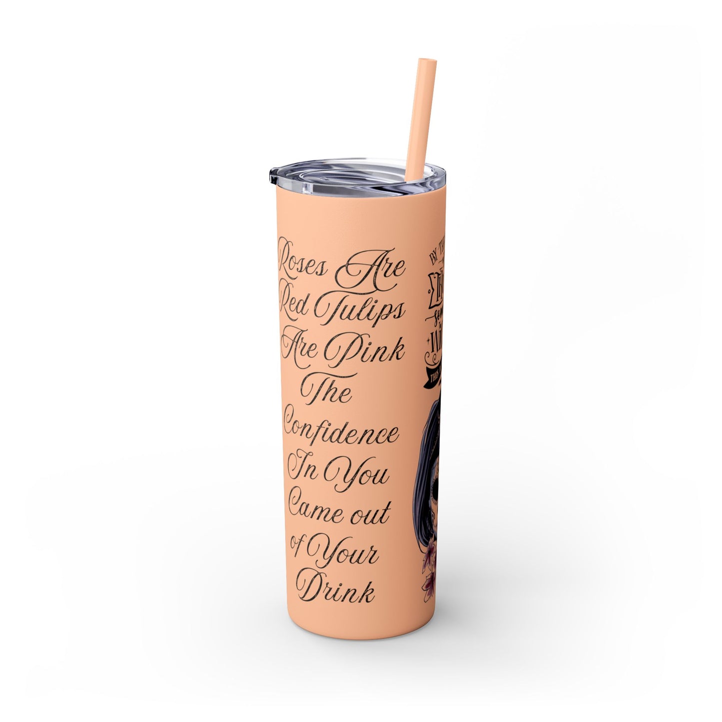 "Something Wicked This Way Comes" Skinny Tumbler with Straw, 20oz