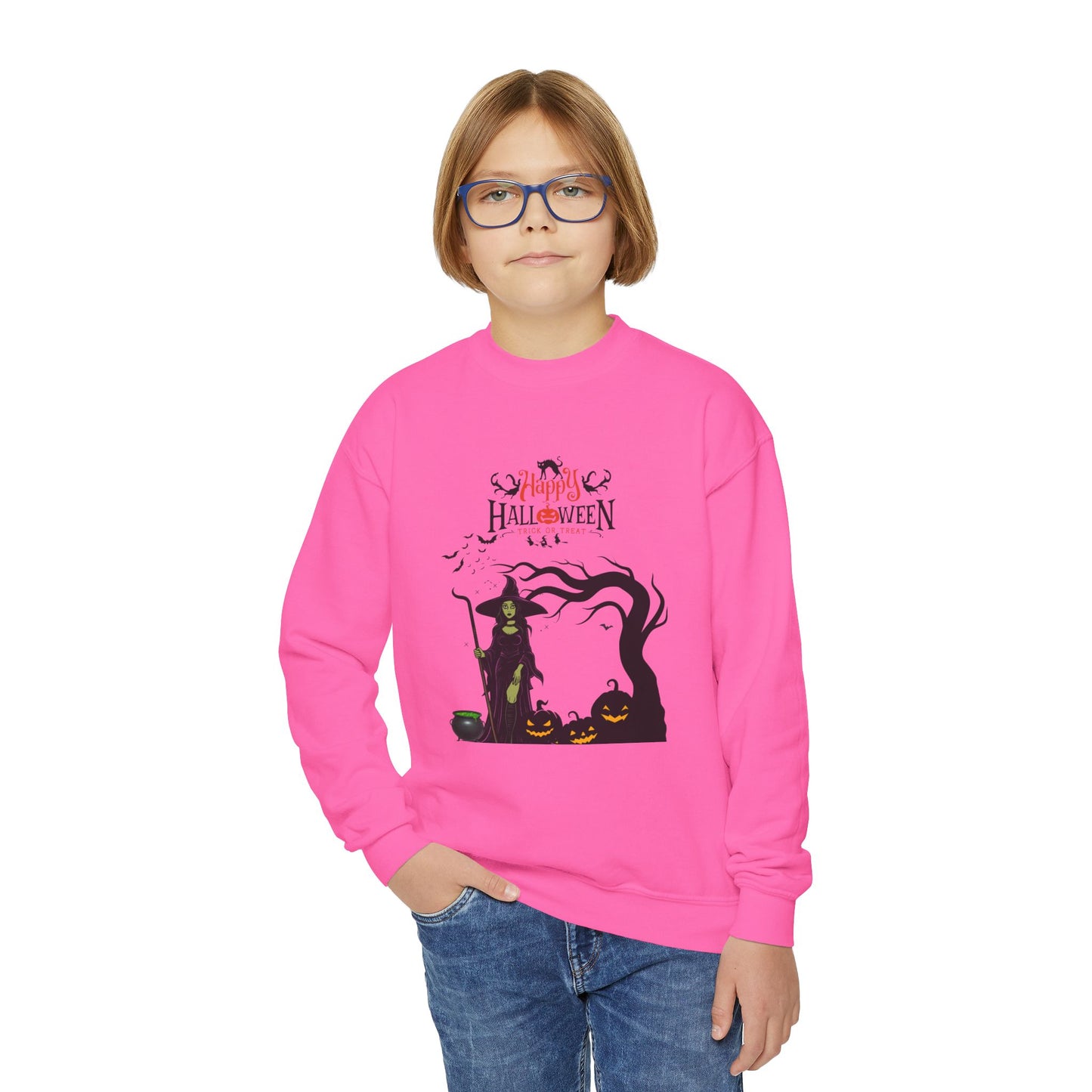 Happy Halloween Youth Crewneck Sweatshirt