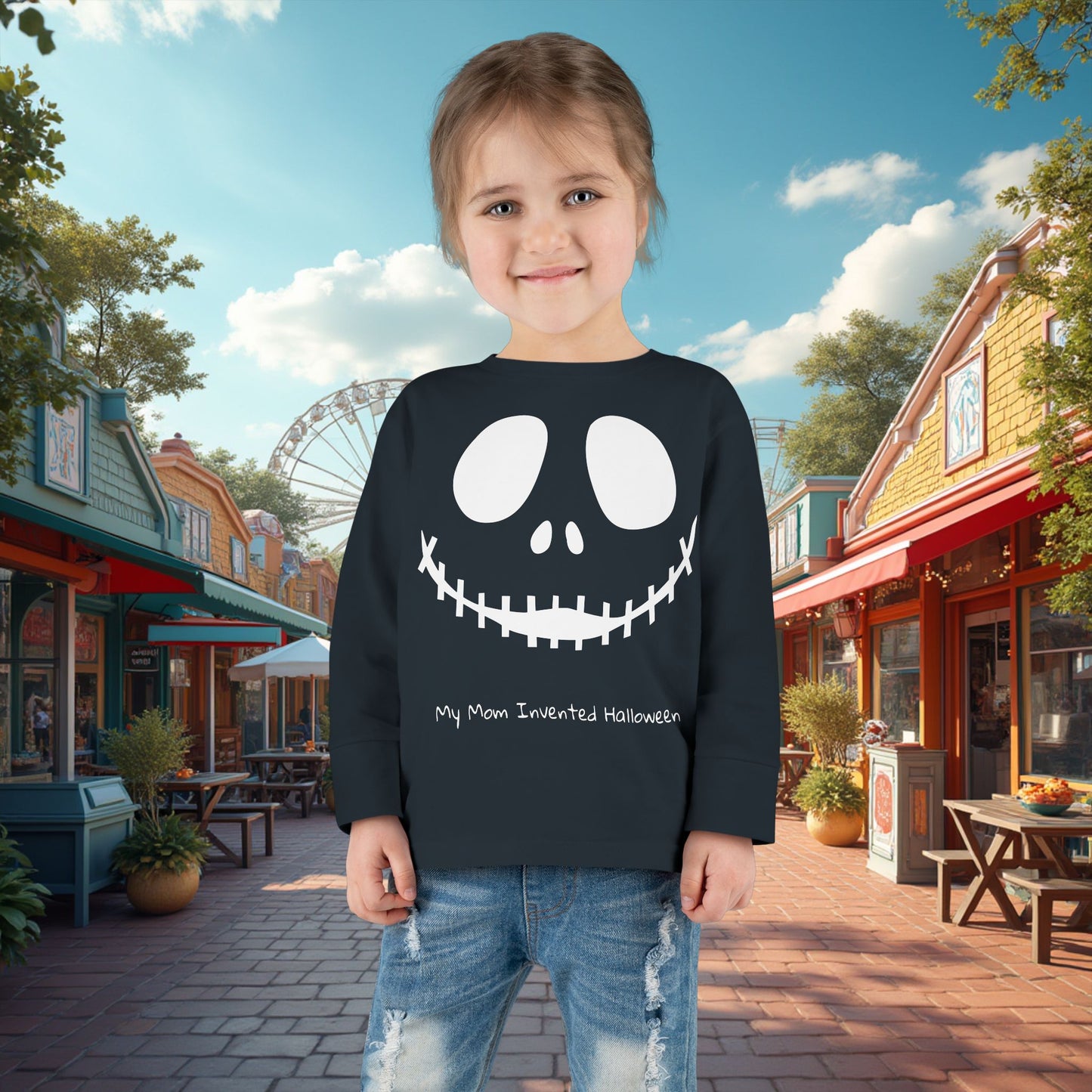 My Mom Invented Halloween Long Sleeve Shirt For Toddler's