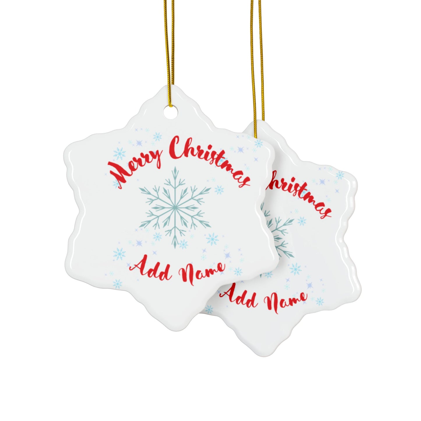 Personalized Family Christmas Ornaments - Ceramic, 2-Side Print, (1pc, 3pcs, 5pcs, 10pcs)