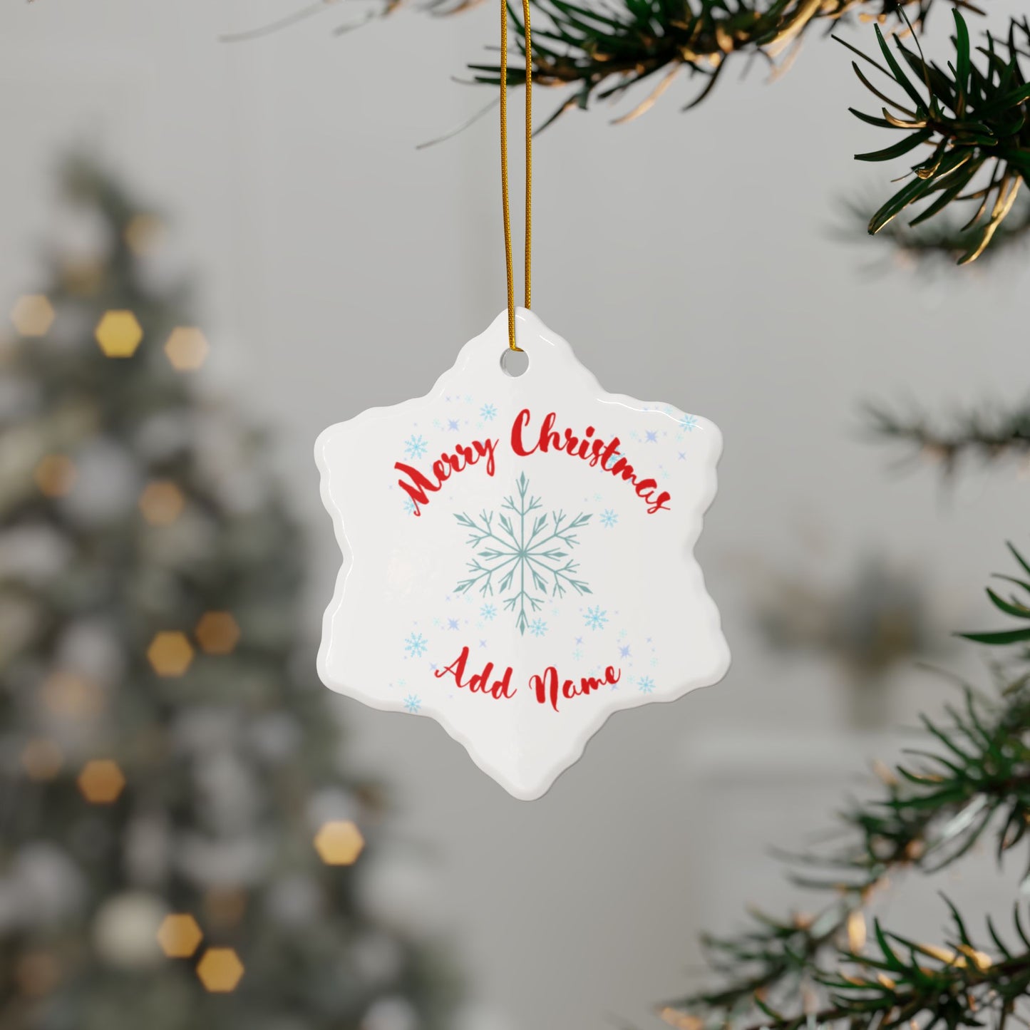 Personalized Family Christmas Ornaments - Ceramic, 2-Side Print, (1pc, 3pcs, 5pcs, 10pcs)