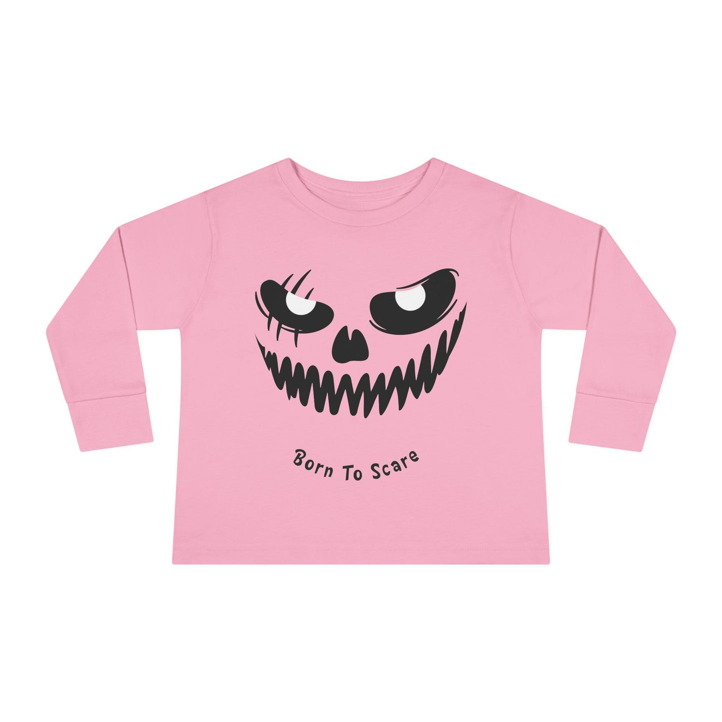 Toddler's Born To Scare MonsterFace Halloween Long Sleeve T-shirt