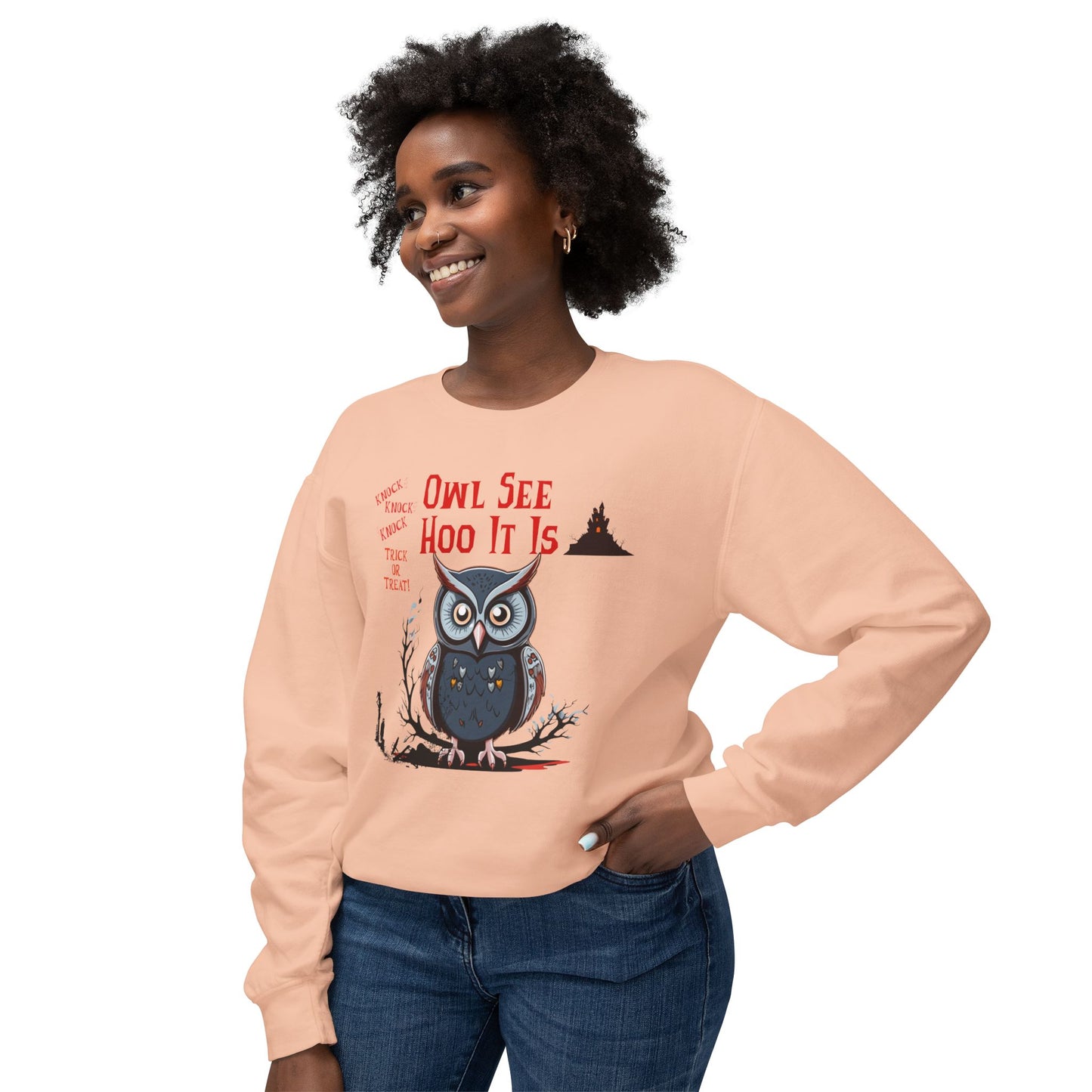 Crewneck Sweatshirt - Halloween Owl, 'Owl See Hooo It Is'