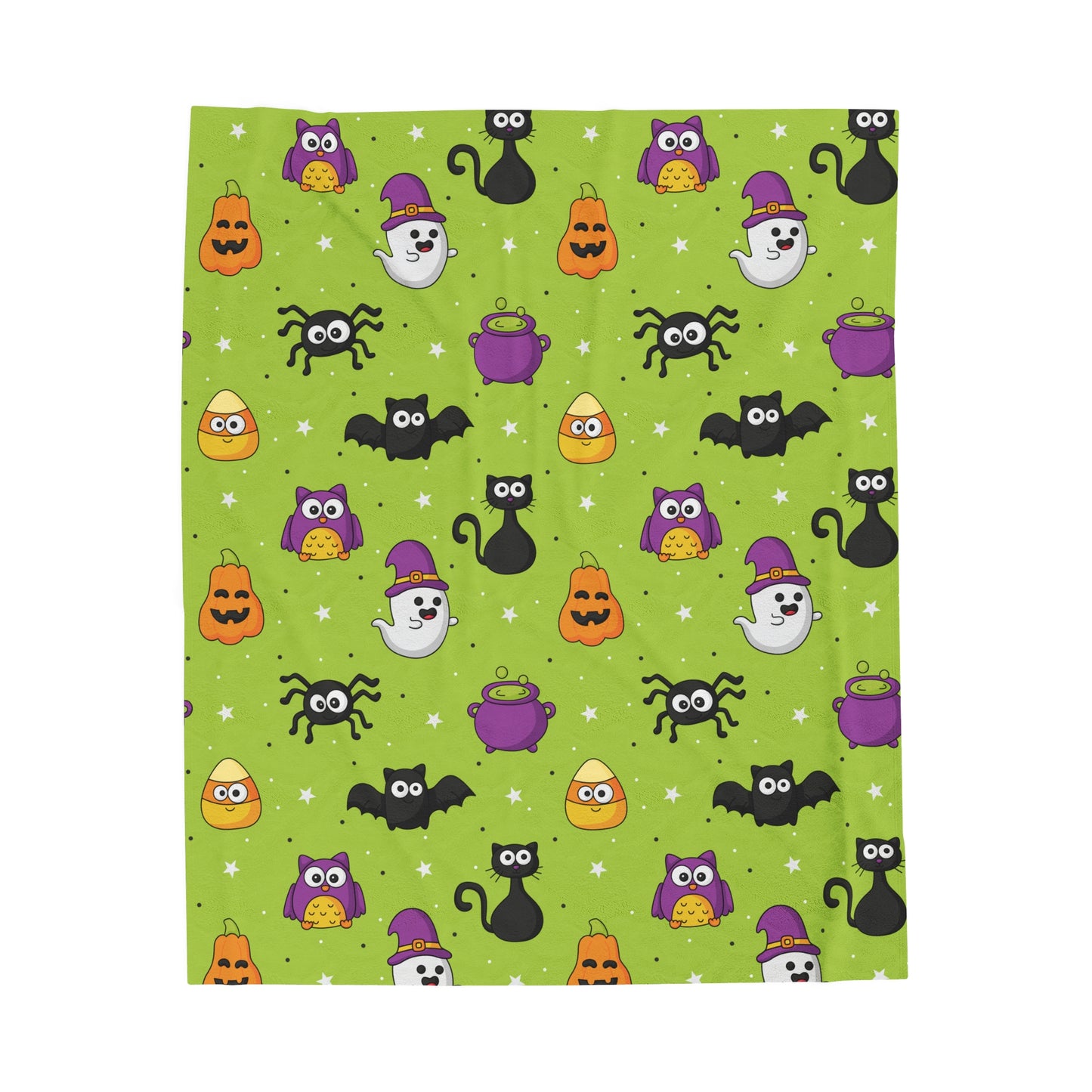 Pumpkin, Cat, Egg, Owl Ghost Velveteen Plush Blanket