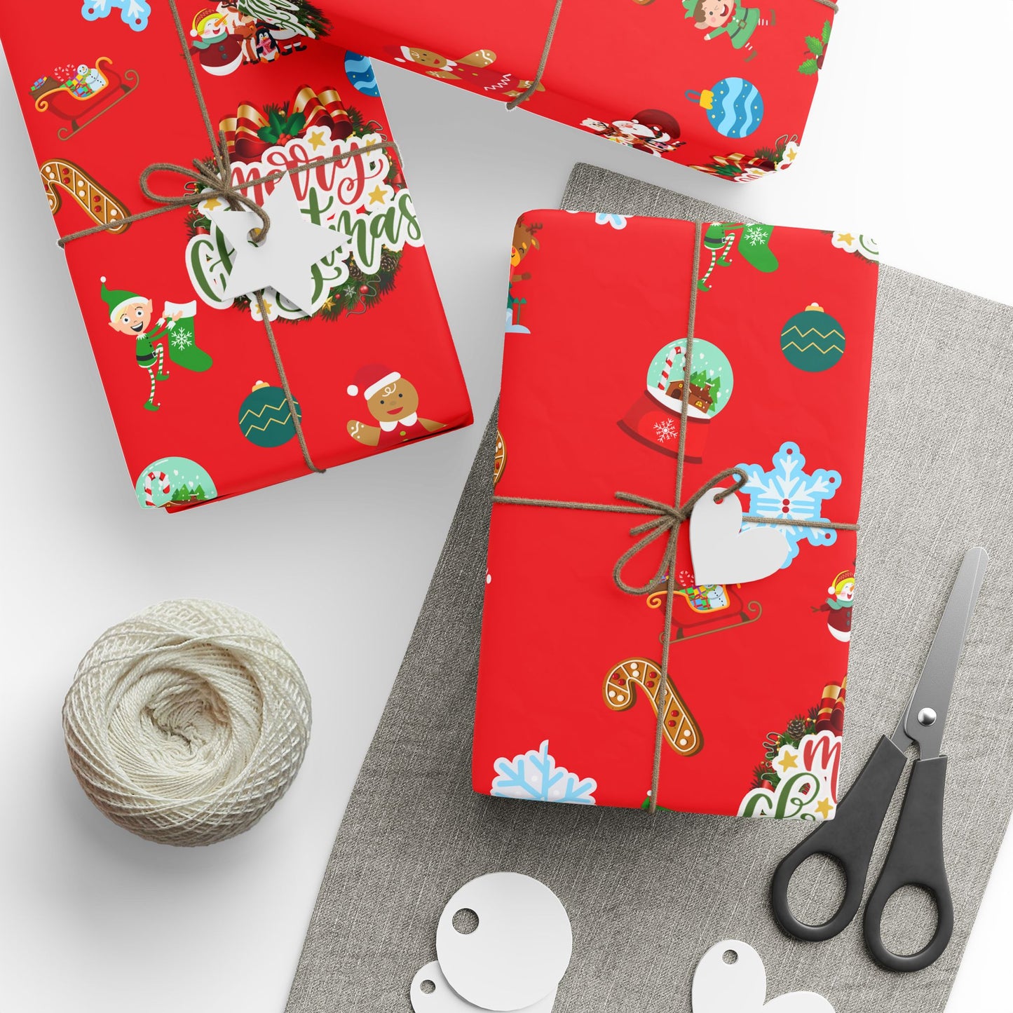 Traditional Red Merry Christmas Wrapping Paper