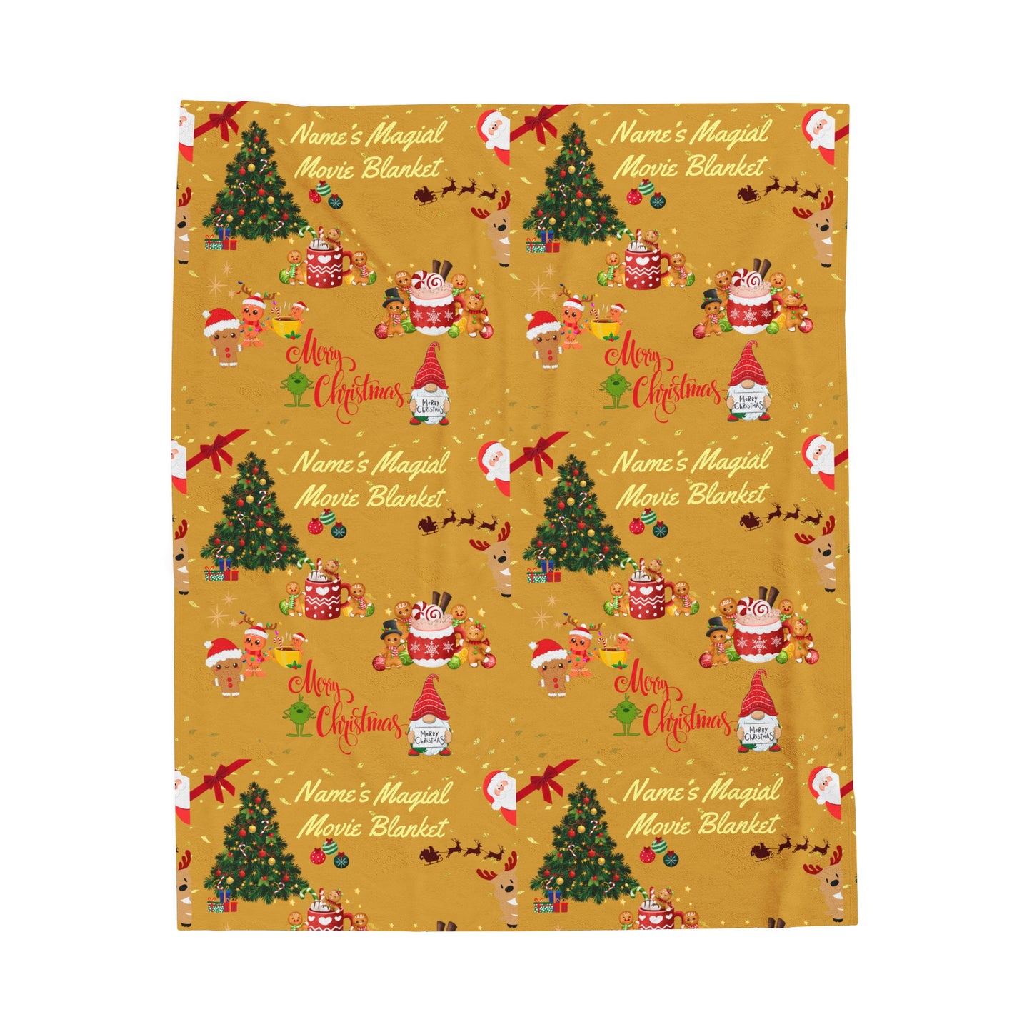 Personalized Plush Velveteen Christmas Movie Blanket