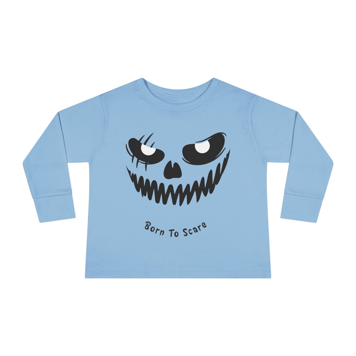 Toddler's Born To Scare MonsterFace Halloween Long Sleeve T-shirt