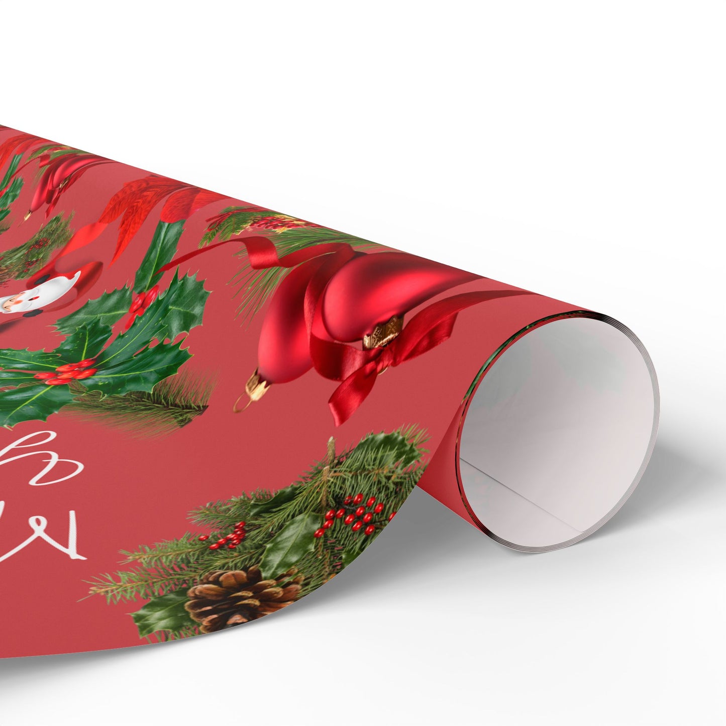 Personalized Red Merry Christmas Wrapping Paper