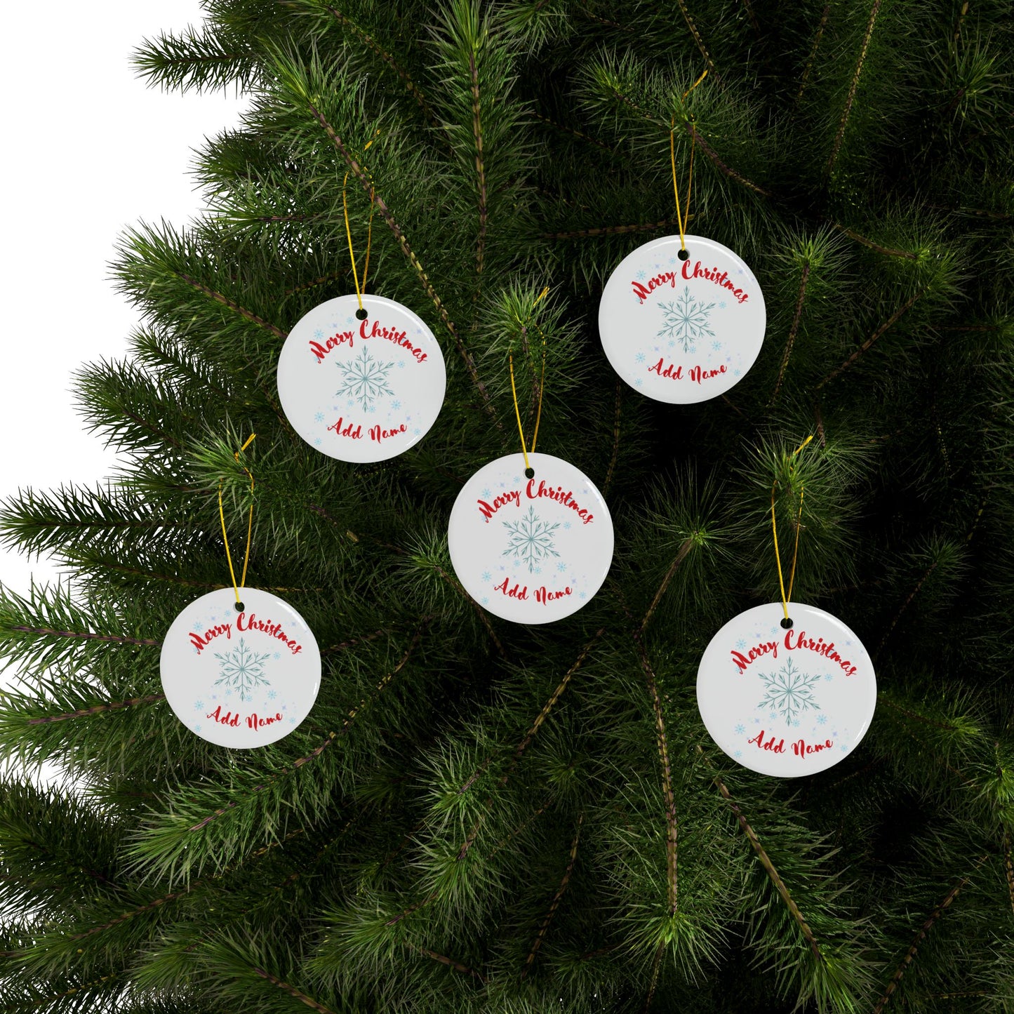 Personalized Family Christmas Ornaments - Ceramic, 2-Side Print, (1pc, 3pcs, 5pcs, 10pcs)