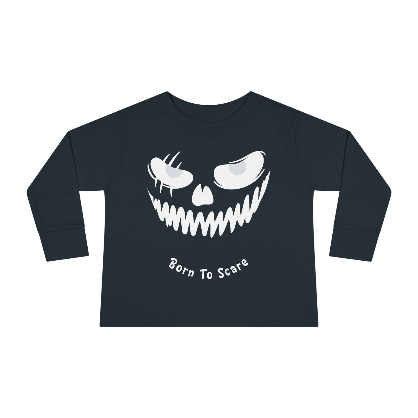 Toddler's Born To Scare MonsterFace Halloween Long Sleeve T-shirt