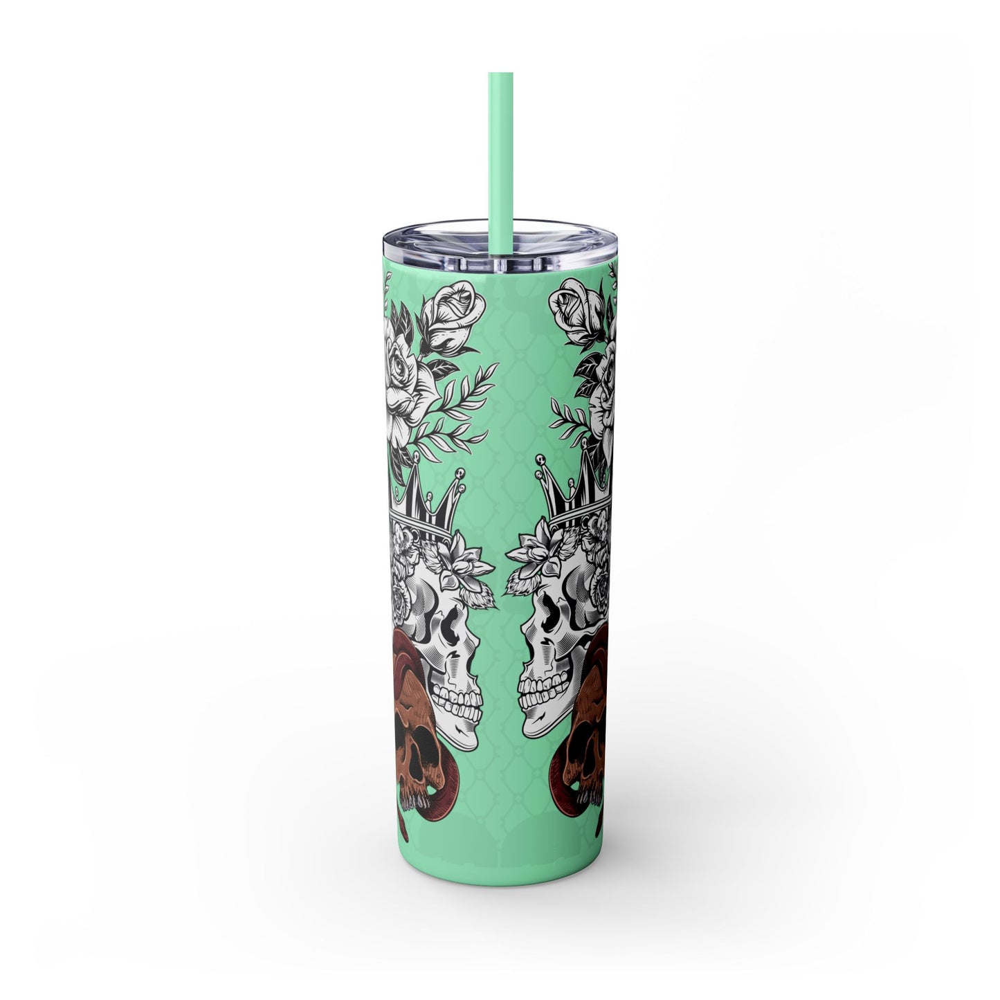 "Haunted" Skinny Tumbler with Straw, 20oz