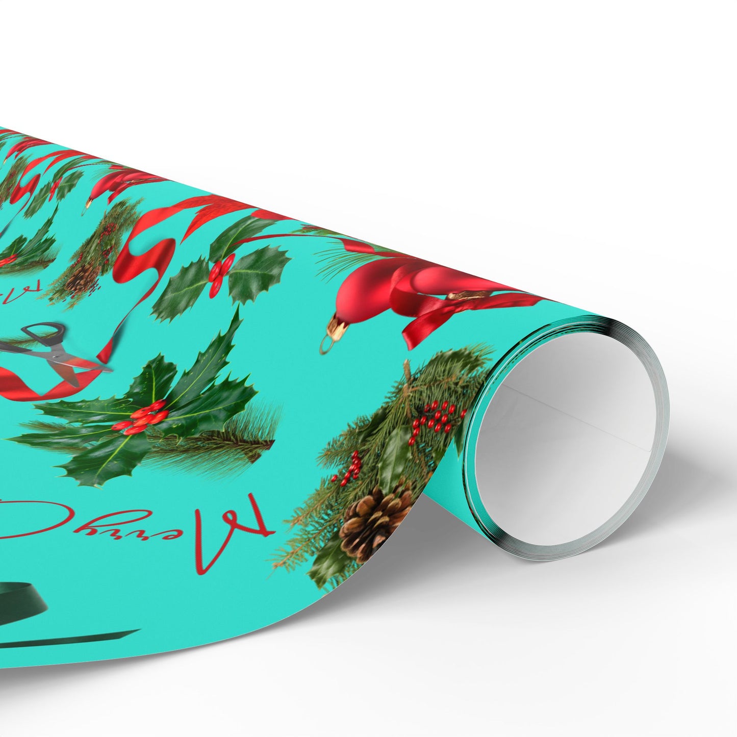 Merry Christmas Turquoise Wrapping Papers