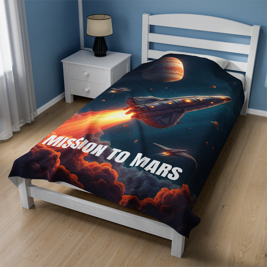 Mission To Mars Velveteen Plush Blanket