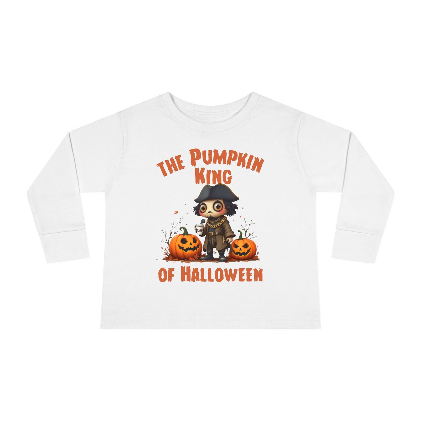 Toddler's Halloween Long Sleeve T-shirt "The Pumpkin King Of Halloween"