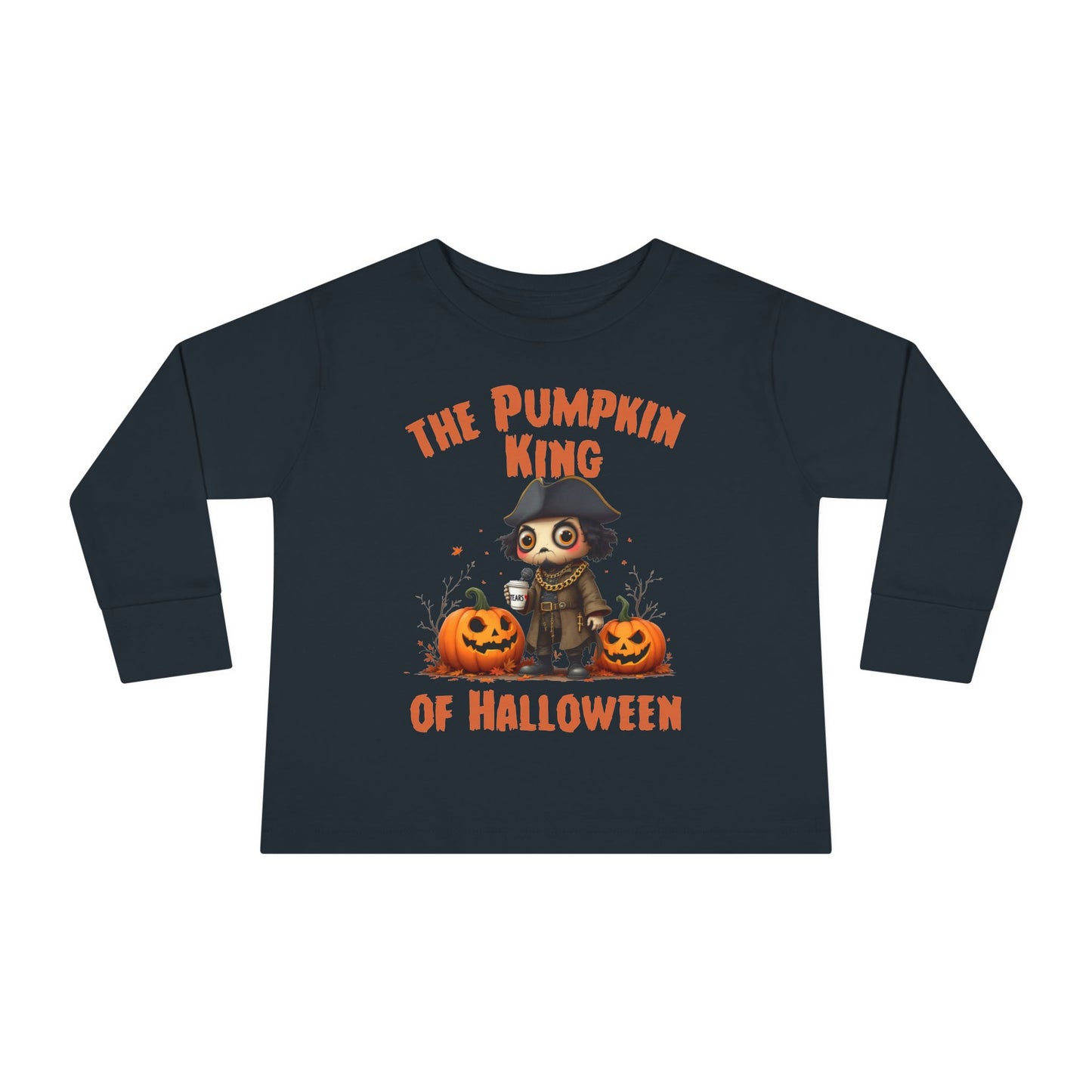 Toddler's Halloween Long Sleeve T-shirt "The Pumpkin King Of Halloween"