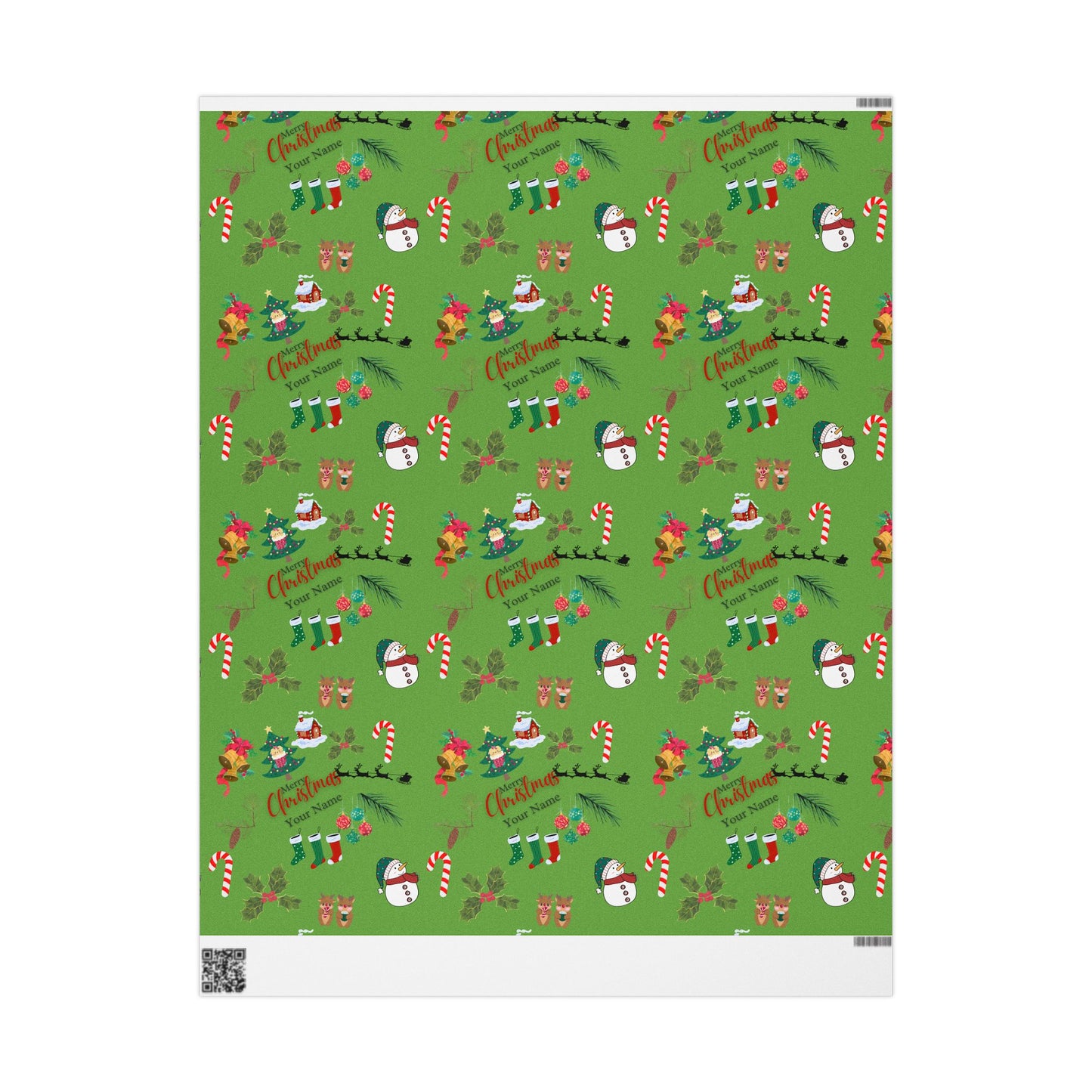 Personalized Green Christmas Wrapping Paper