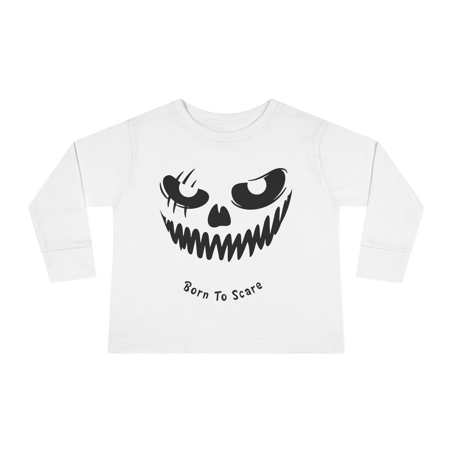 Toddler's Born To Scare MonsterFace Halloween Long Sleeve T-shirt