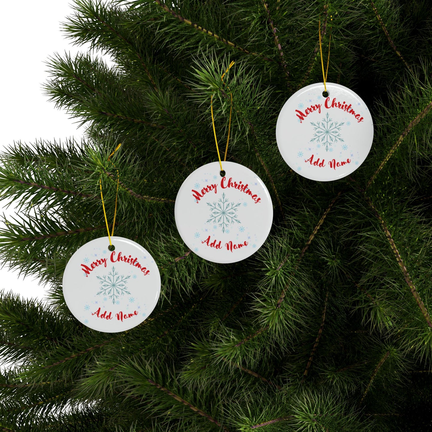 Personalized Family Christmas Ornaments - Ceramic, 2-Side Print, (1pc, 3pcs, 5pcs, 10pcs)