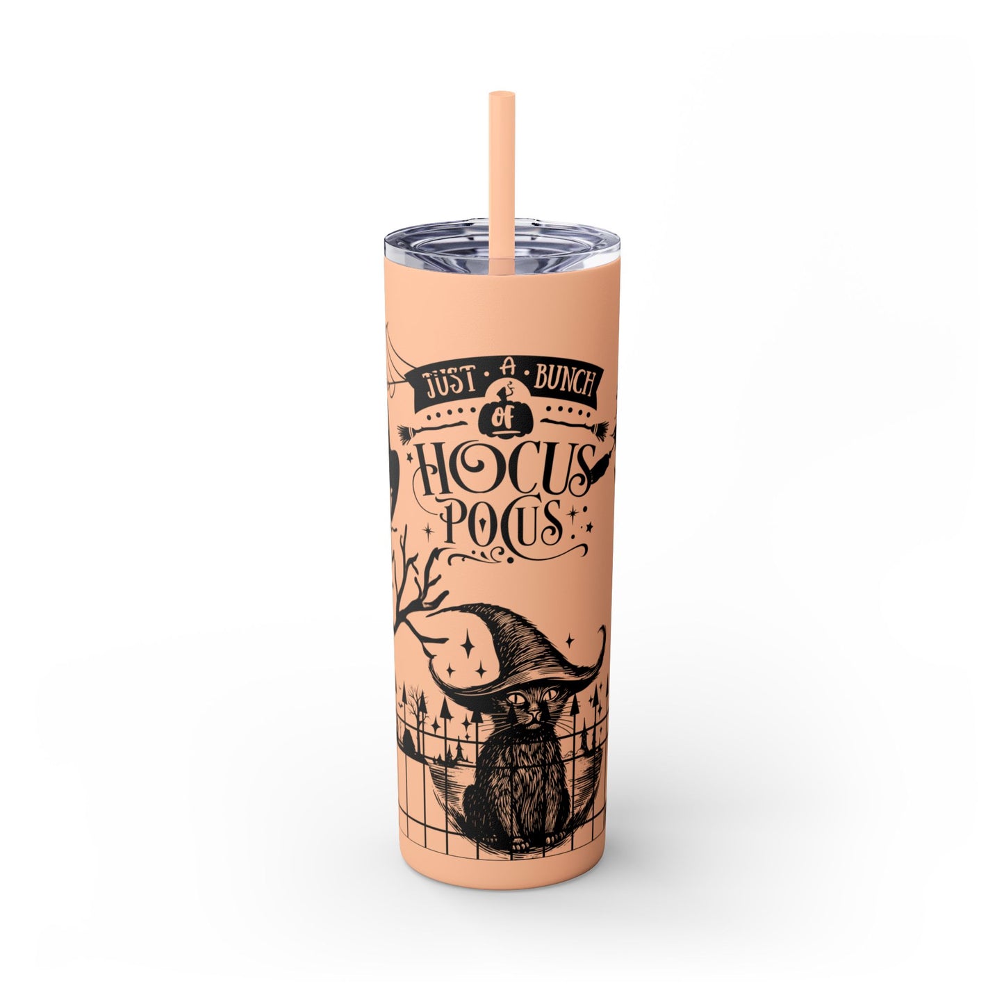 "A Bunch Of Hocus Pocus" Skinny Tumbler with Straw, 20oz