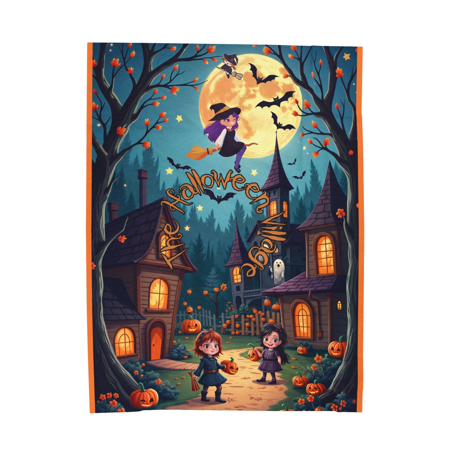 The Halloween Village Velveteen Plush Blanket