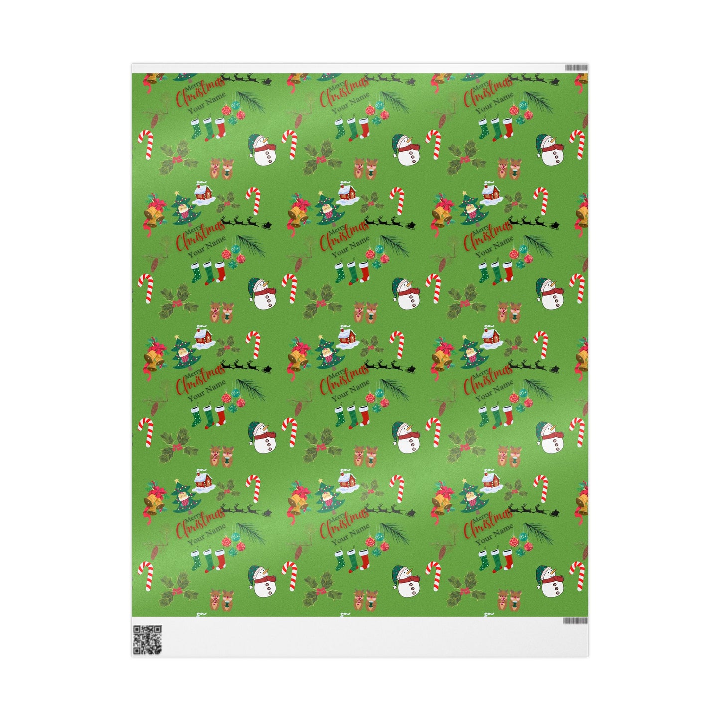 Personalized Green Christmas Wrapping Paper