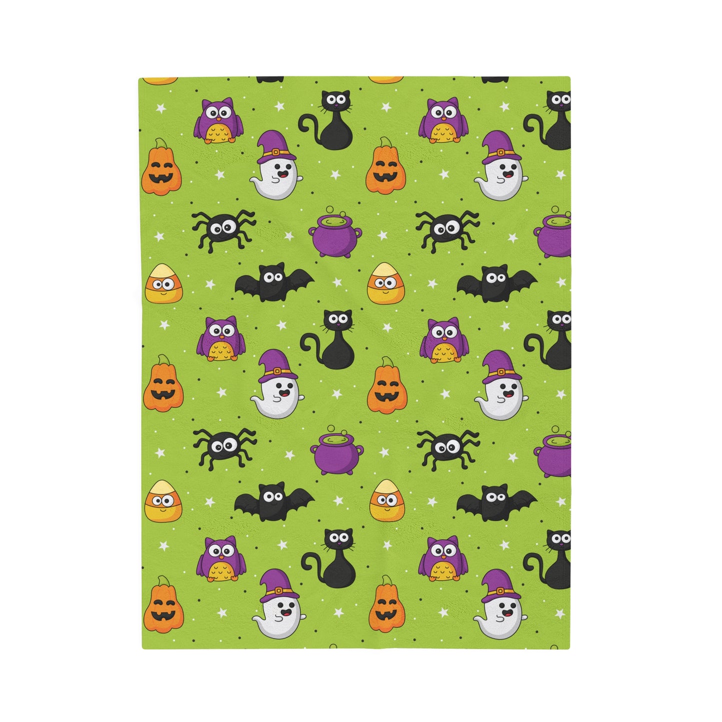 Pumpkin, Cat, Egg, Owl Ghost Velveteen Plush Blanket