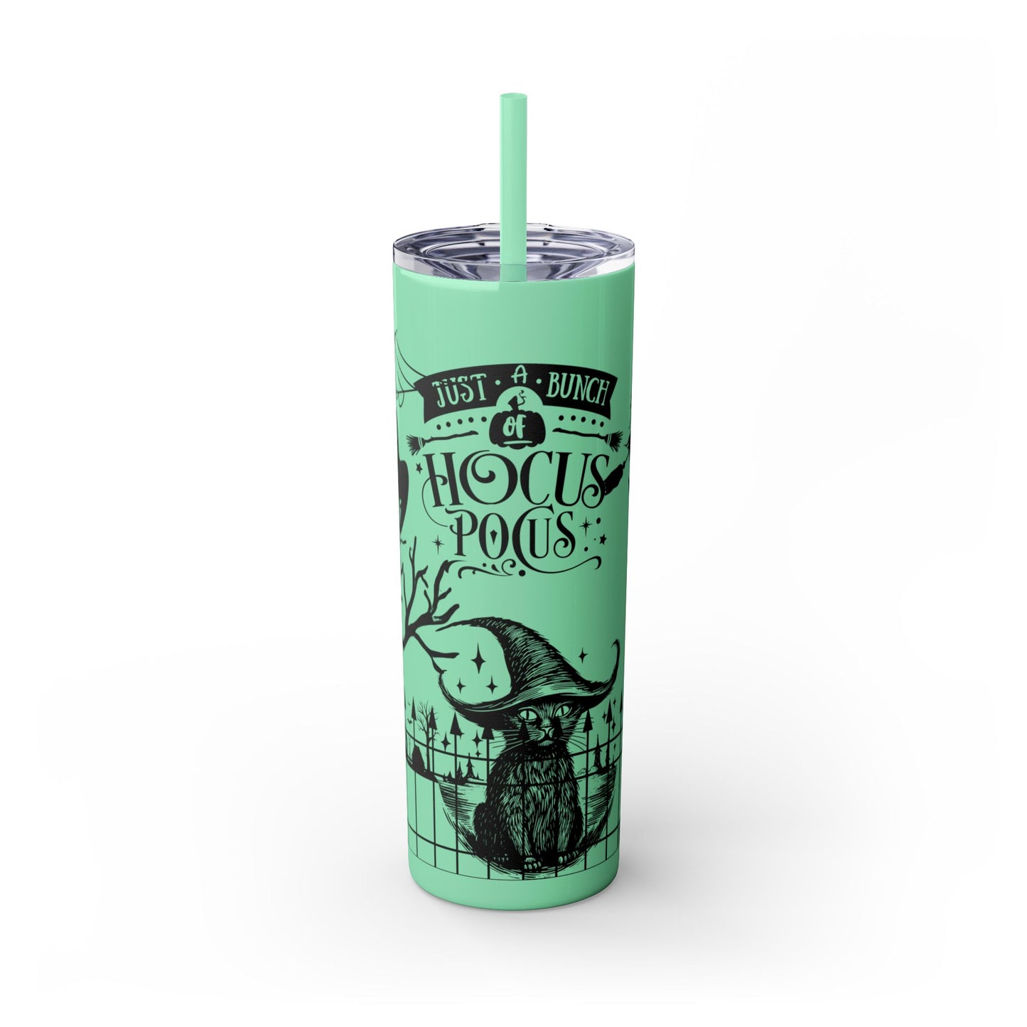 "A Bunch Of Hocus Pocus" Skinny Tumbler with Straw, 20oz