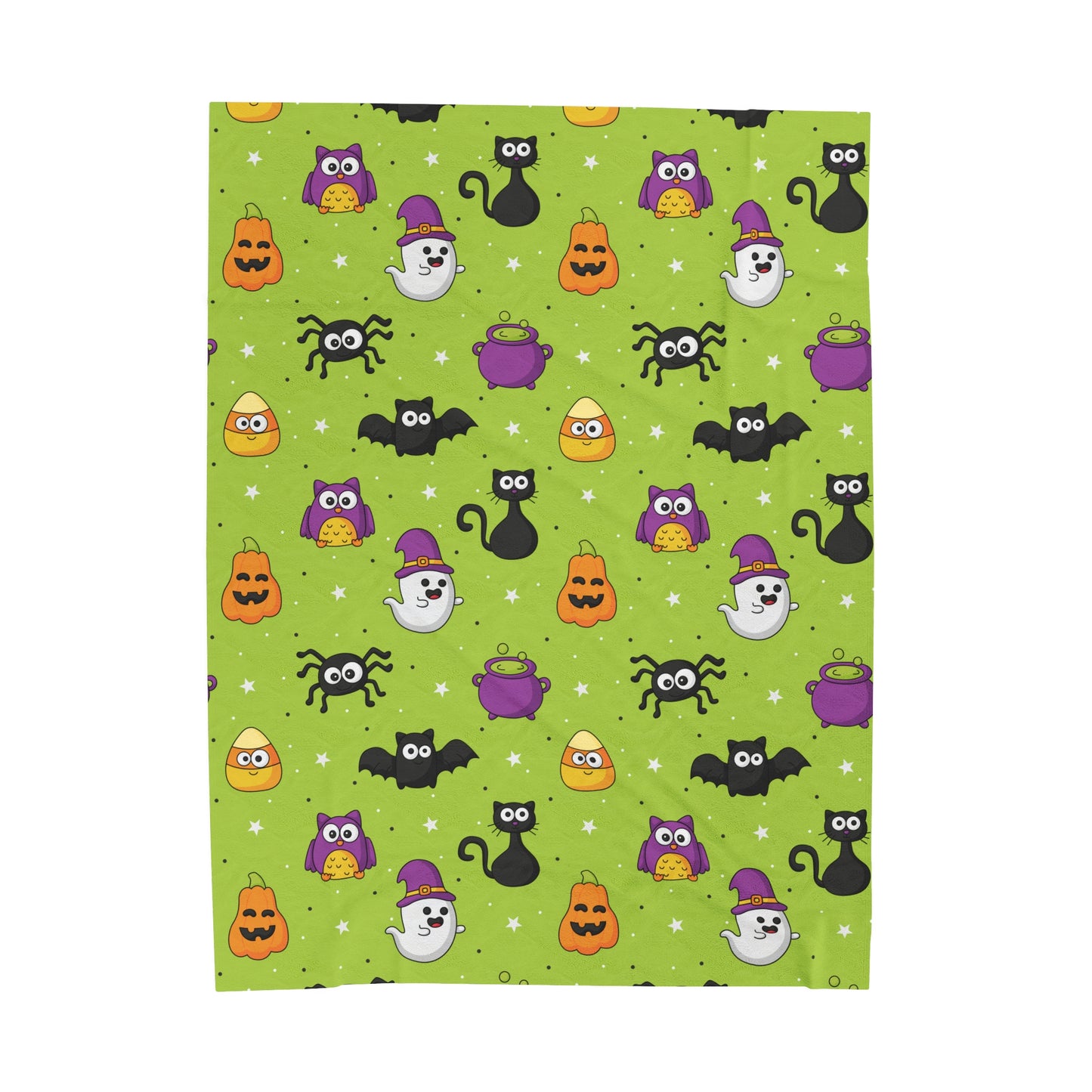 Pumpkin, Cat, Egg, Owl Ghost Velveteen Plush Blanket