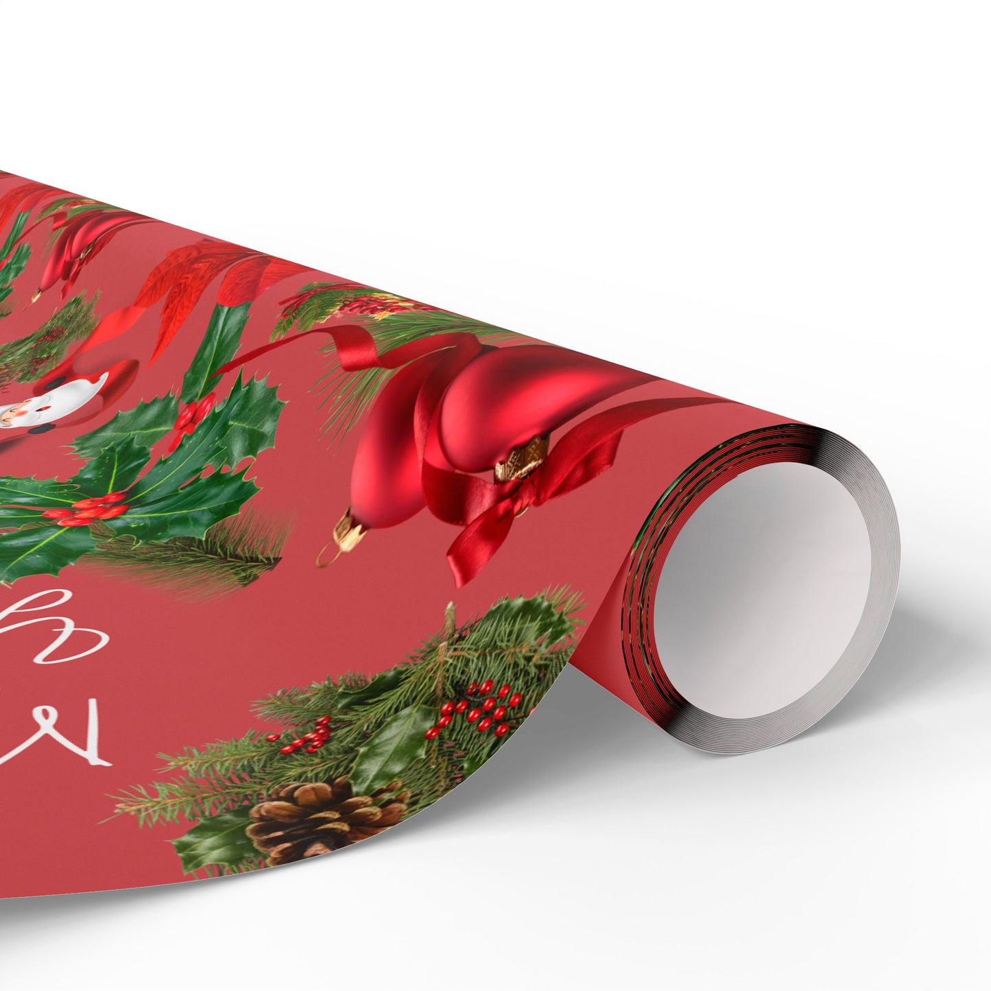 Personalized Red Merry Christmas Wrapping Paper