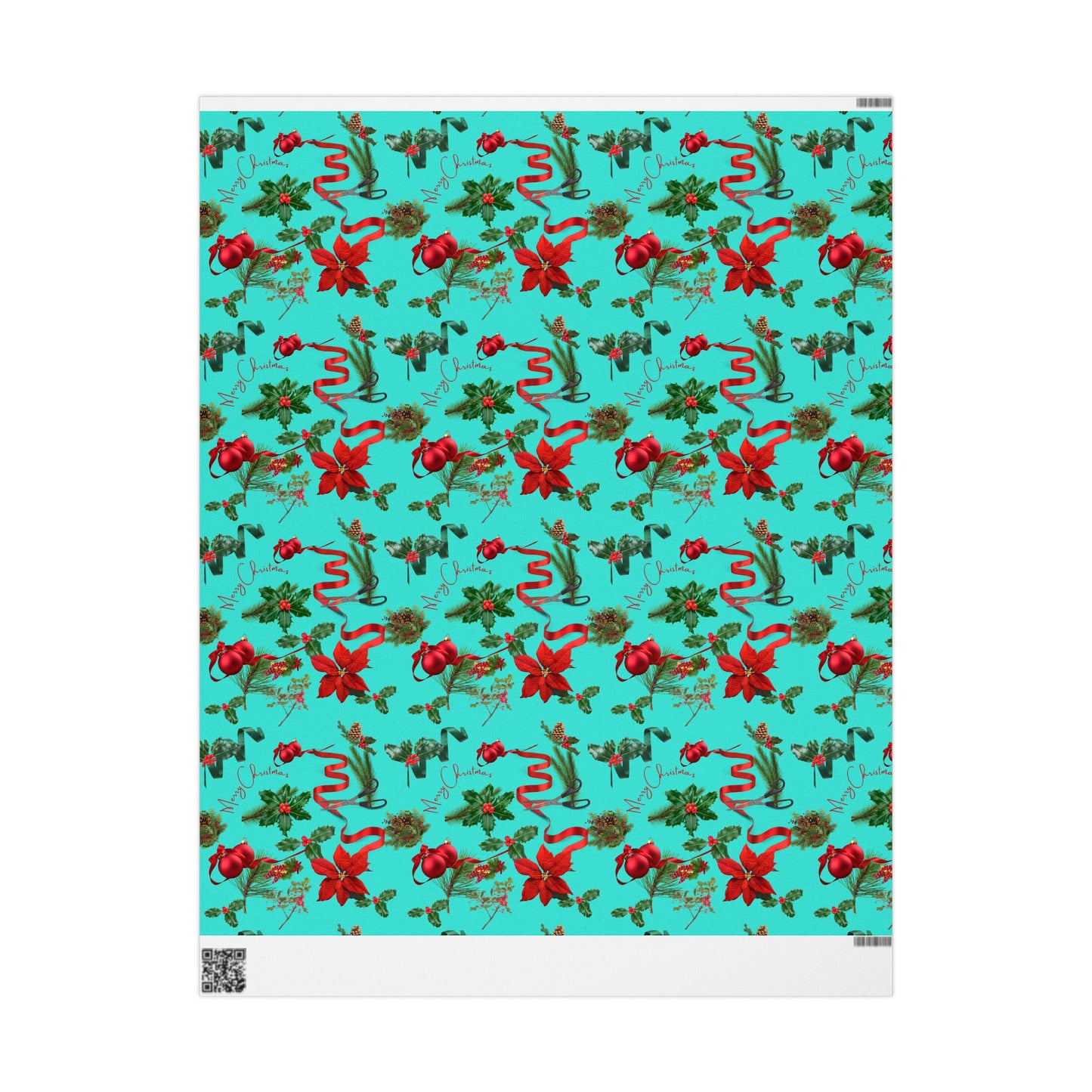 Merry Christmas Turquoise Wrapping Papers