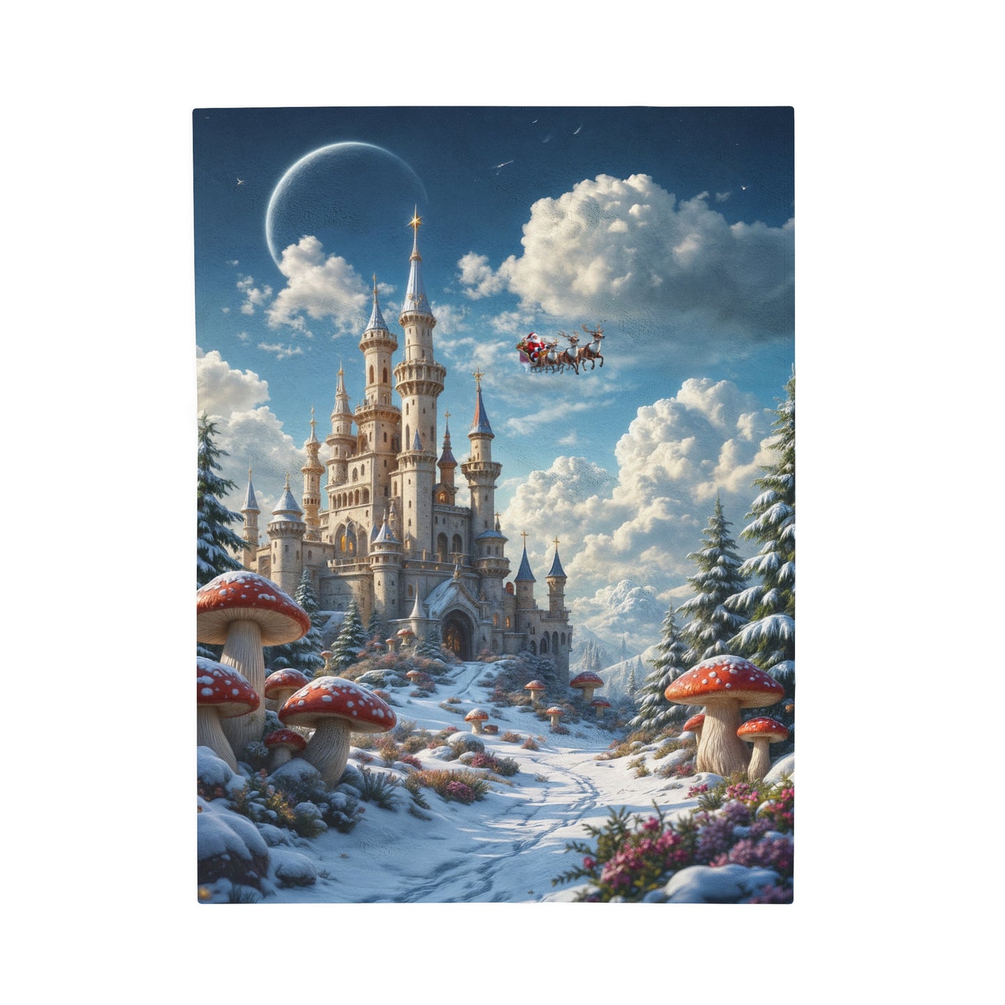 Christmas Castle Movie Night Blanket - Plush Velveteen