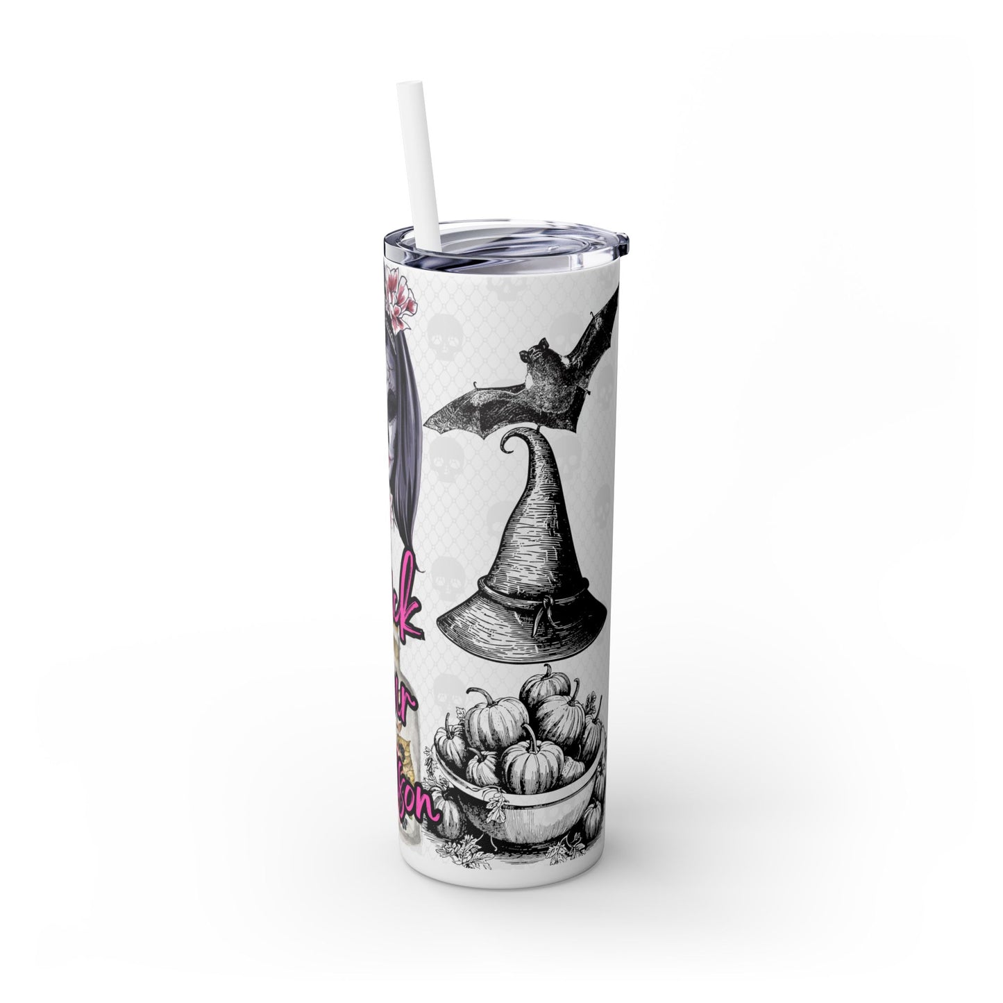 " Pick Your Poison" Skinny Tumbler with Straw, 20oz