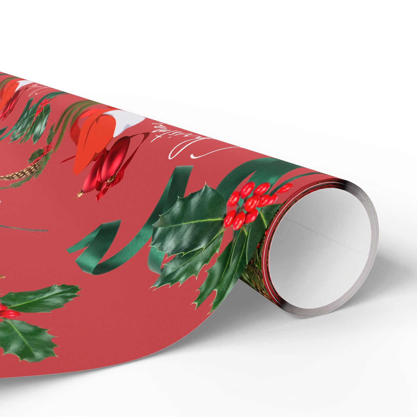 Personalized Red Merry Christmas Wrapping Paper