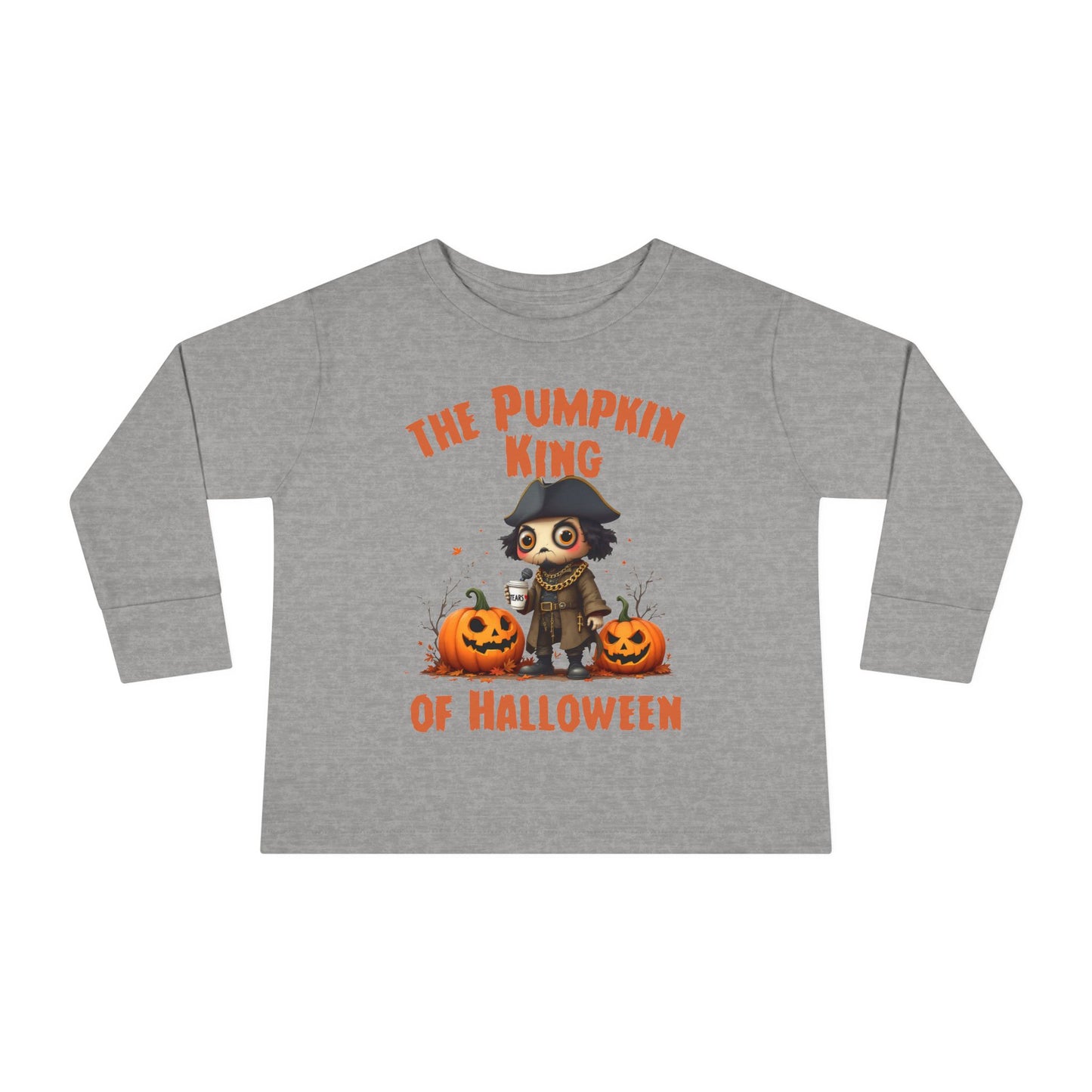 Toddler's Halloween Long Sleeve T-shirt "The Pumpkin King Of Halloween"