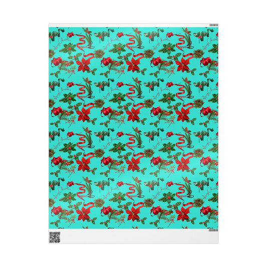 Merry Christmas Turquoise Wrapping Papers