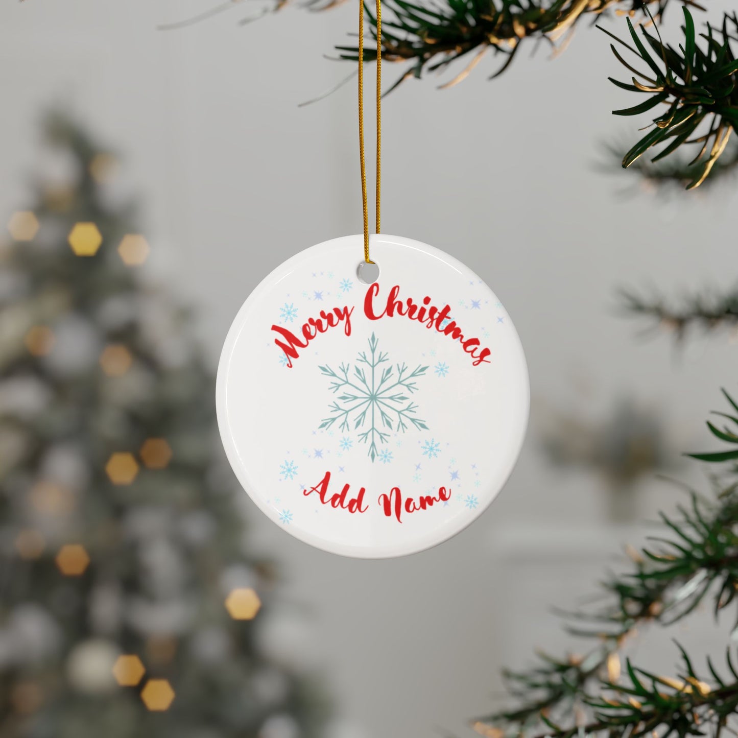 Personalized Family Christmas Ornaments - Ceramic, 2-Side Print, (1pc, 3pcs, 5pcs, 10pcs)