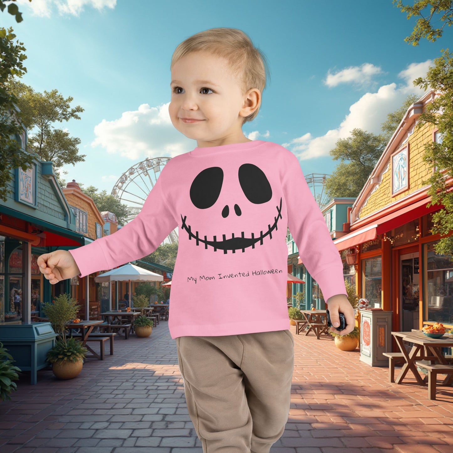 My Mom Invented Halloween Long Sleeve Shirt For Toddler's