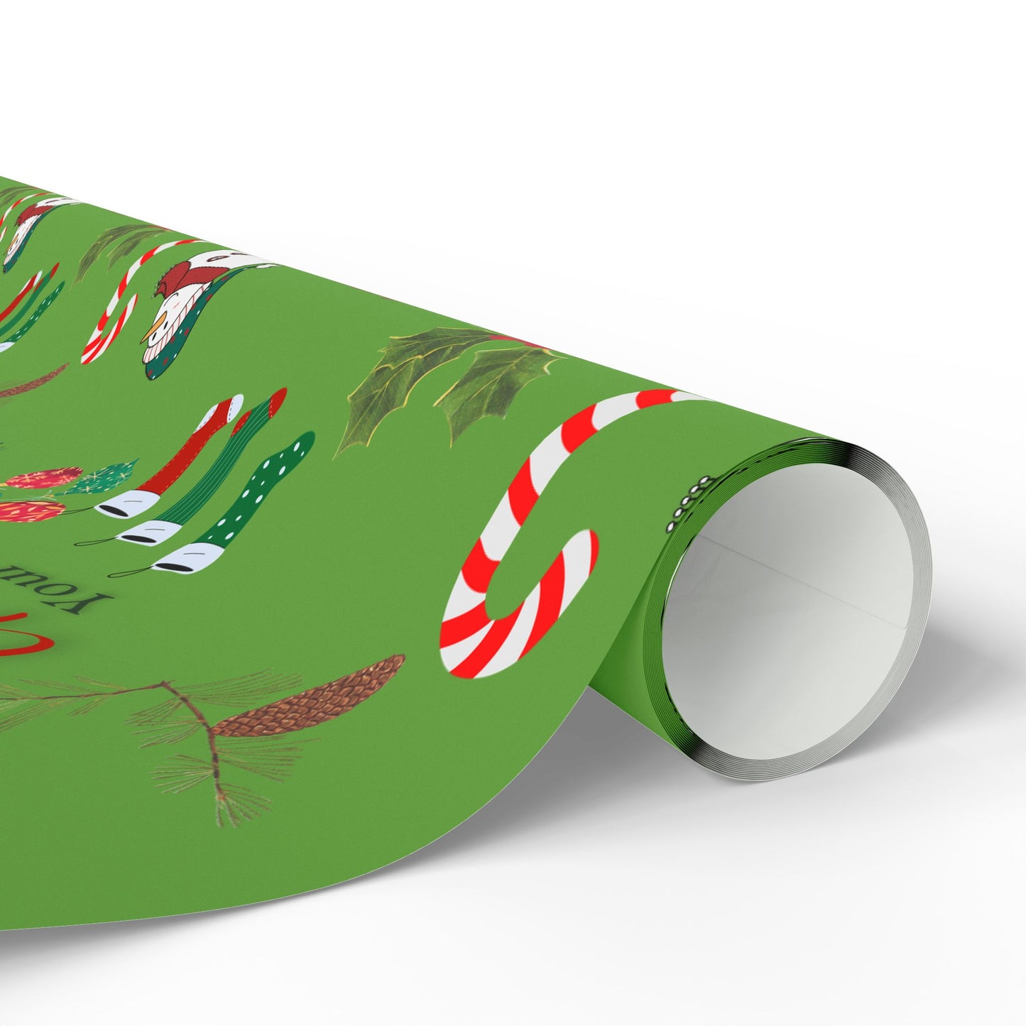 Personalized Green Christmas Wrapping Paper