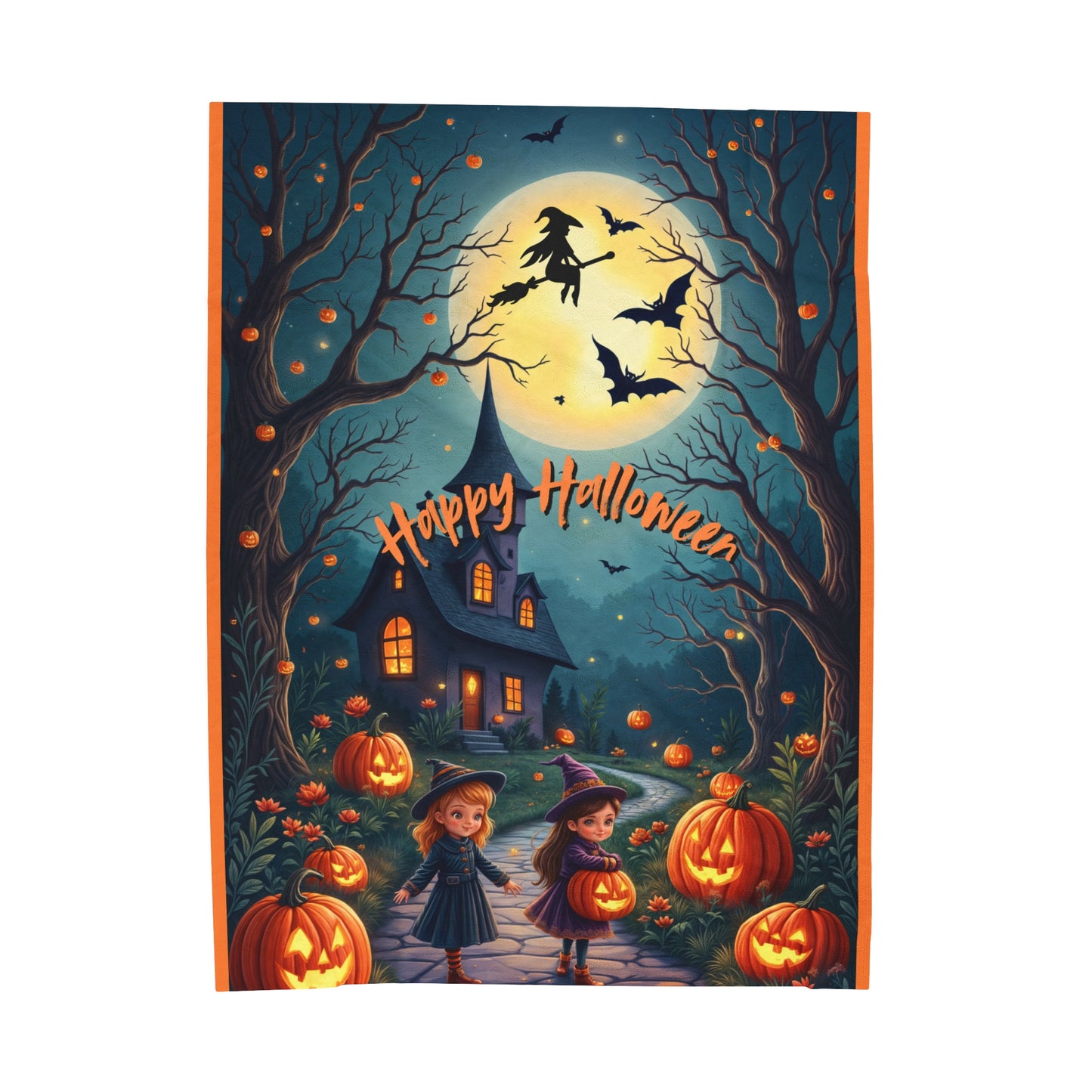 Happy Halloween Velveteen Plush Blanket