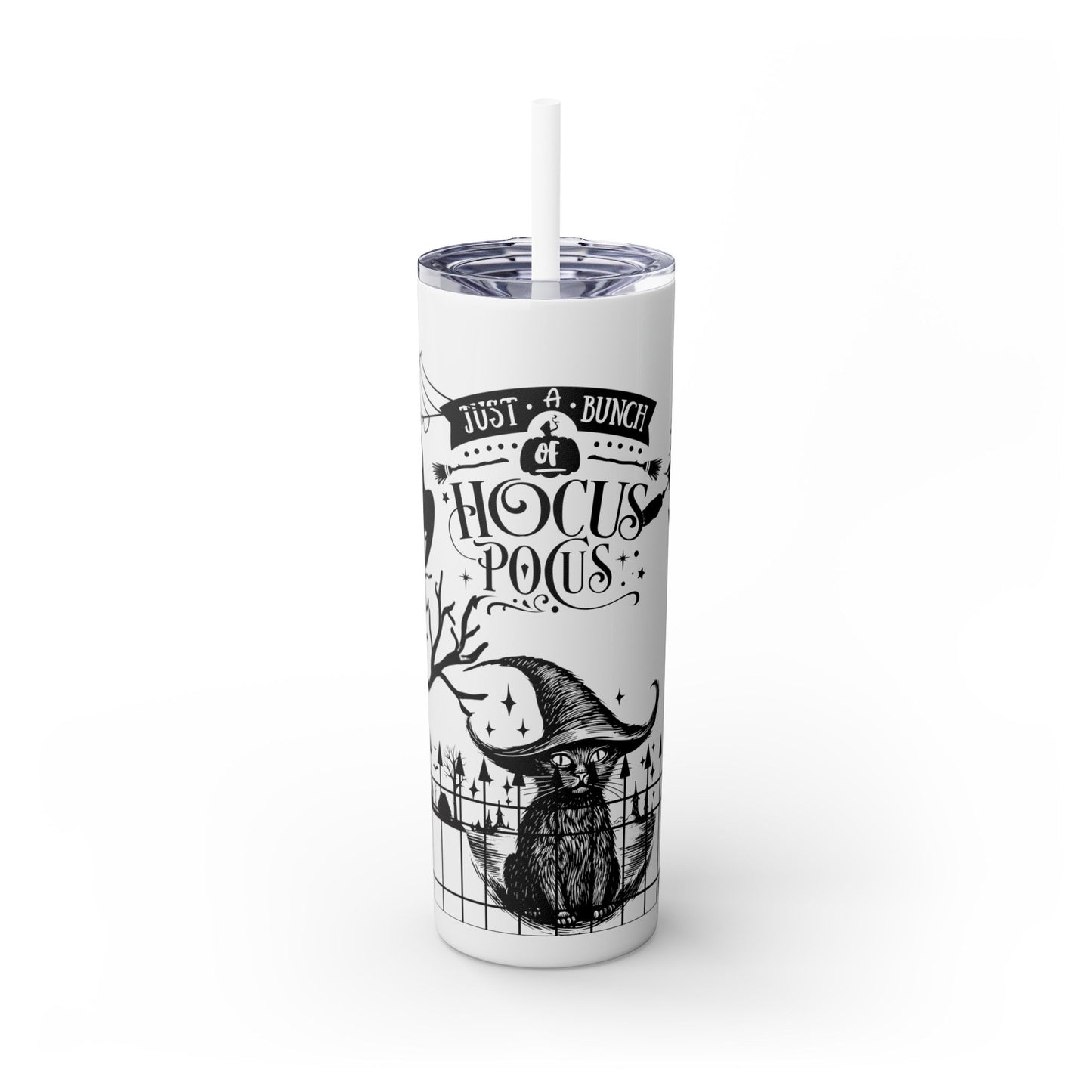 "A Bunch Of Hocus Pocus" Skinny Tumbler with Straw, 20oz