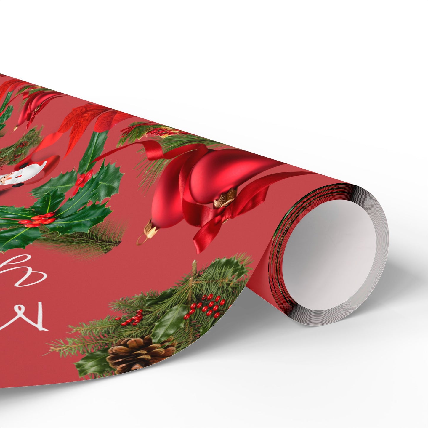 Personalized Red Merry Christmas Wrapping Paper