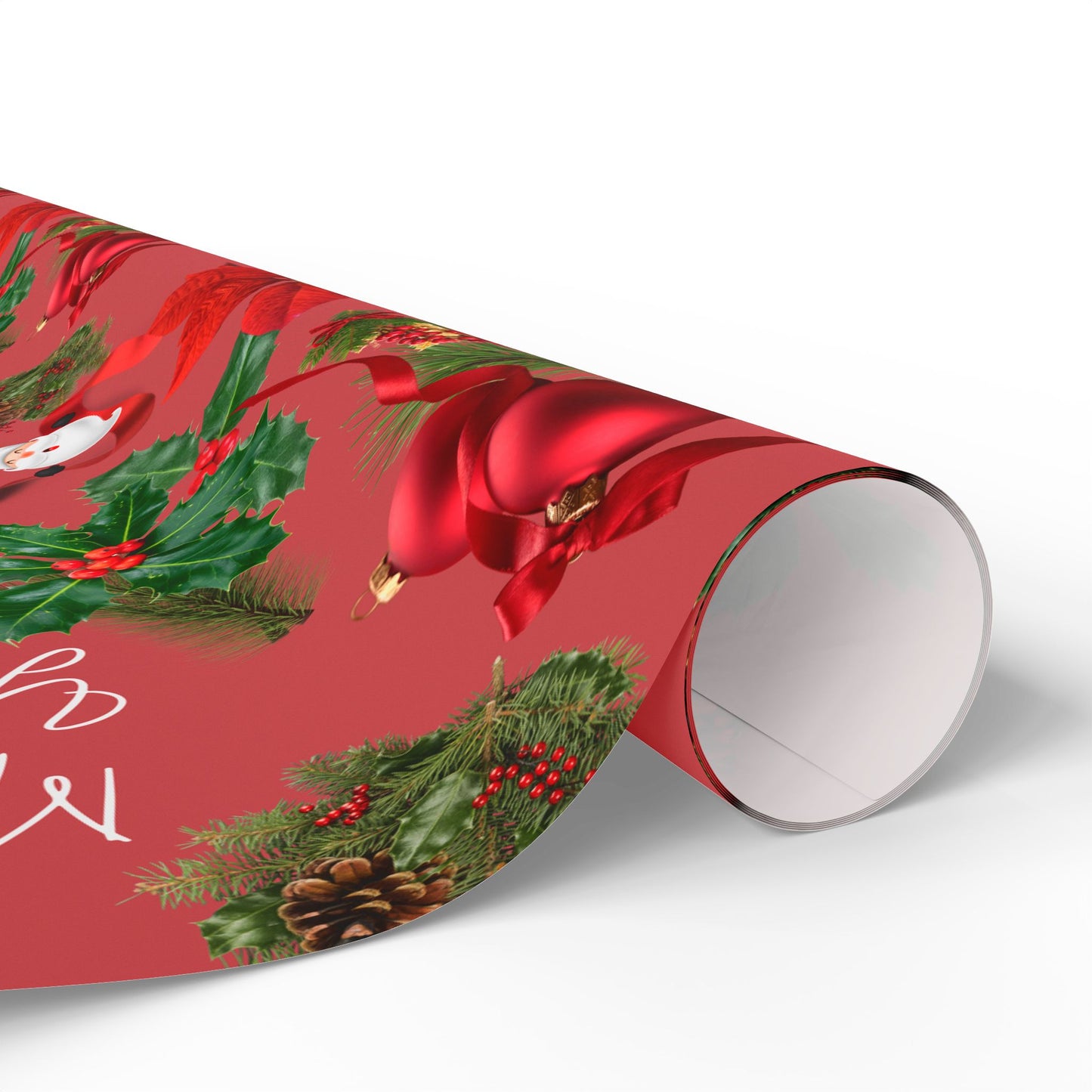 Personalized Red Merry Christmas Wrapping Paper