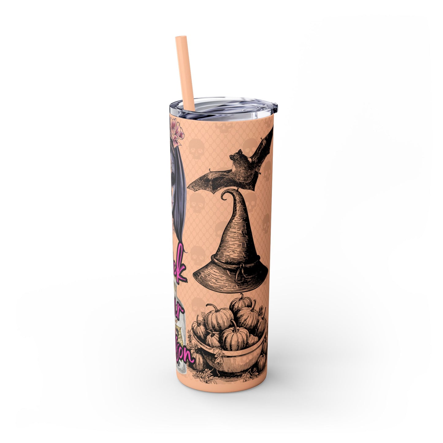 " Pick Your Poison" Skinny Tumbler with Straw, 20oz