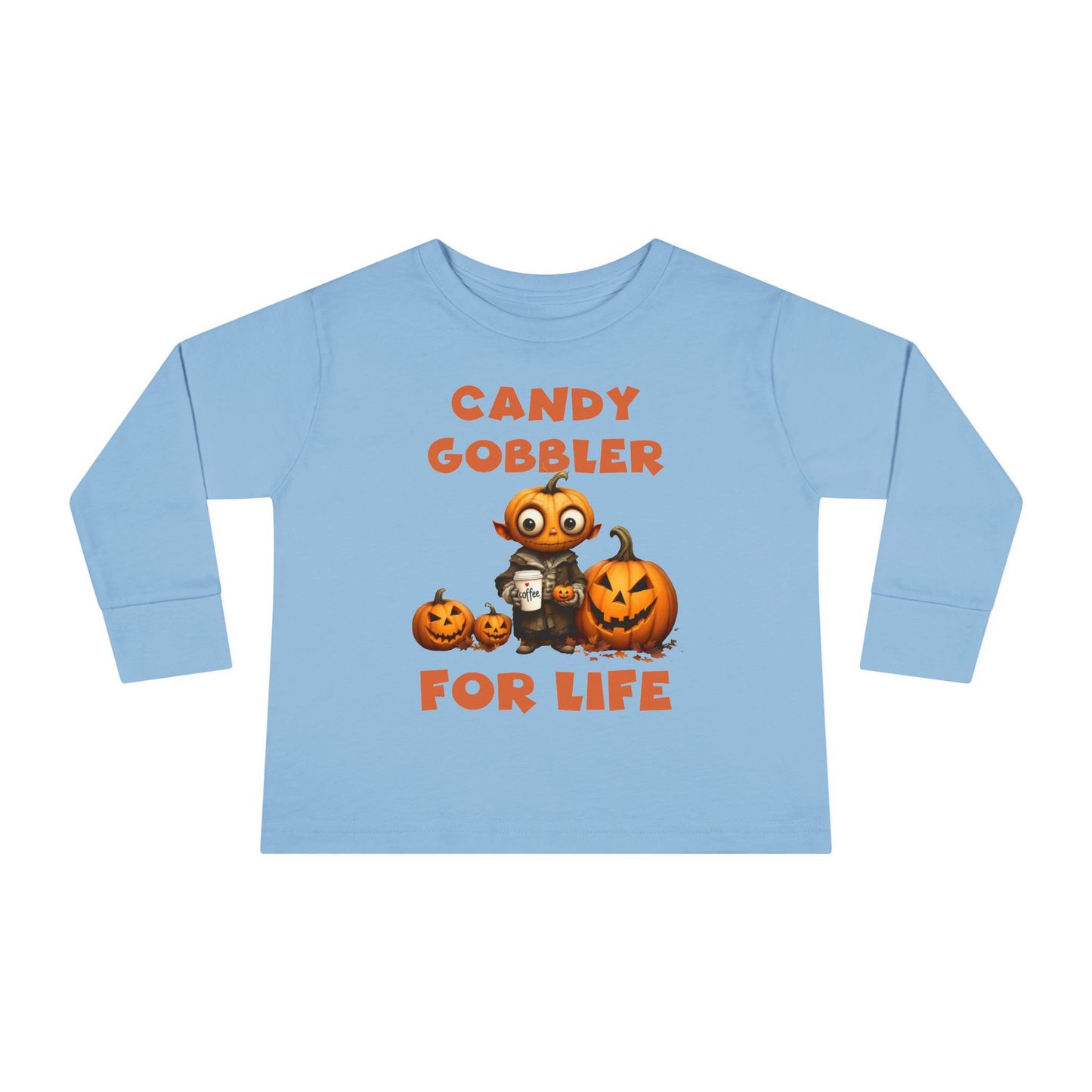 Toddler's "Candy Gobbler For Life" Halloween Long Sleeve T-shirt